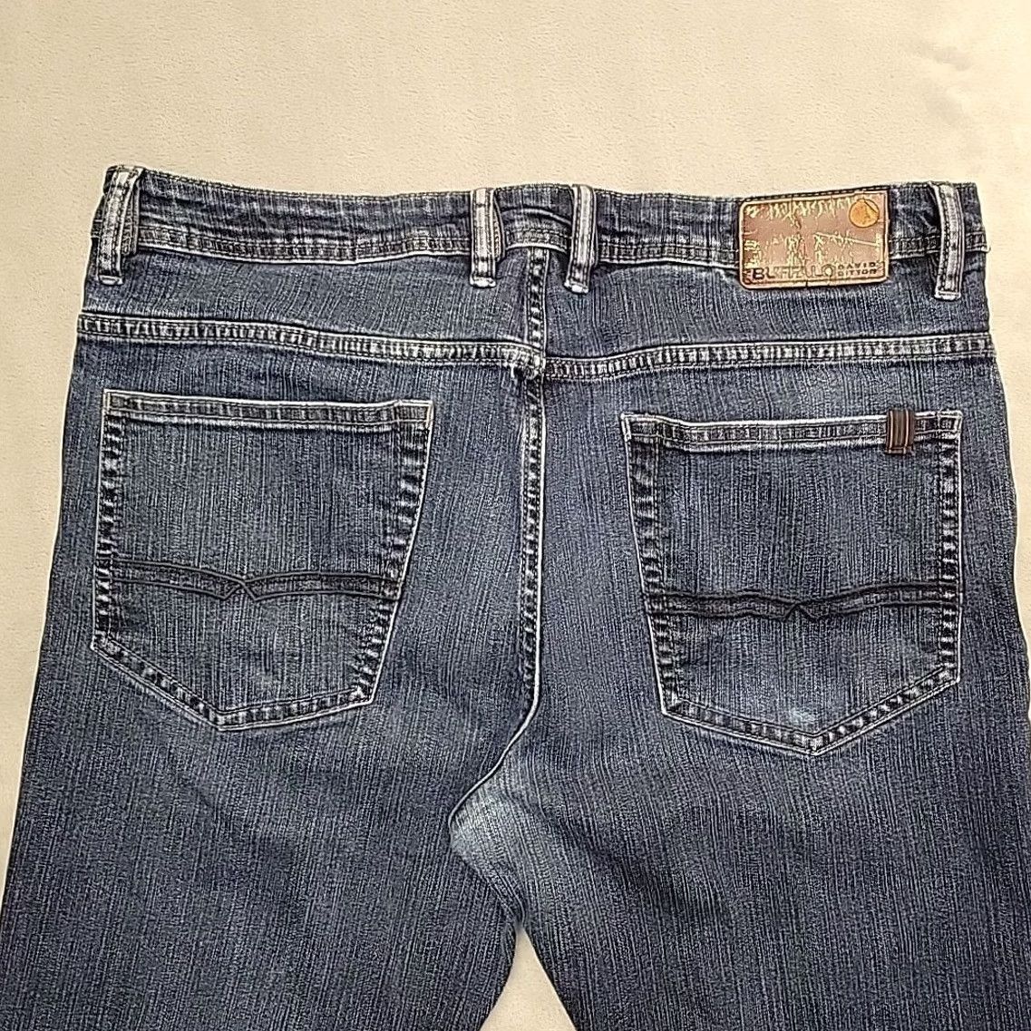 Buffalo David Bitton Buffalo David Bitton Jeans Driven-X Basic Straight Stretch Blue Denim Mens 36x32 5-Pocket Belt Loops Cotton Blend Zip Jeans Men's Straight Blue Denim Size US 36 / EU 52 - 5 Thumbnail