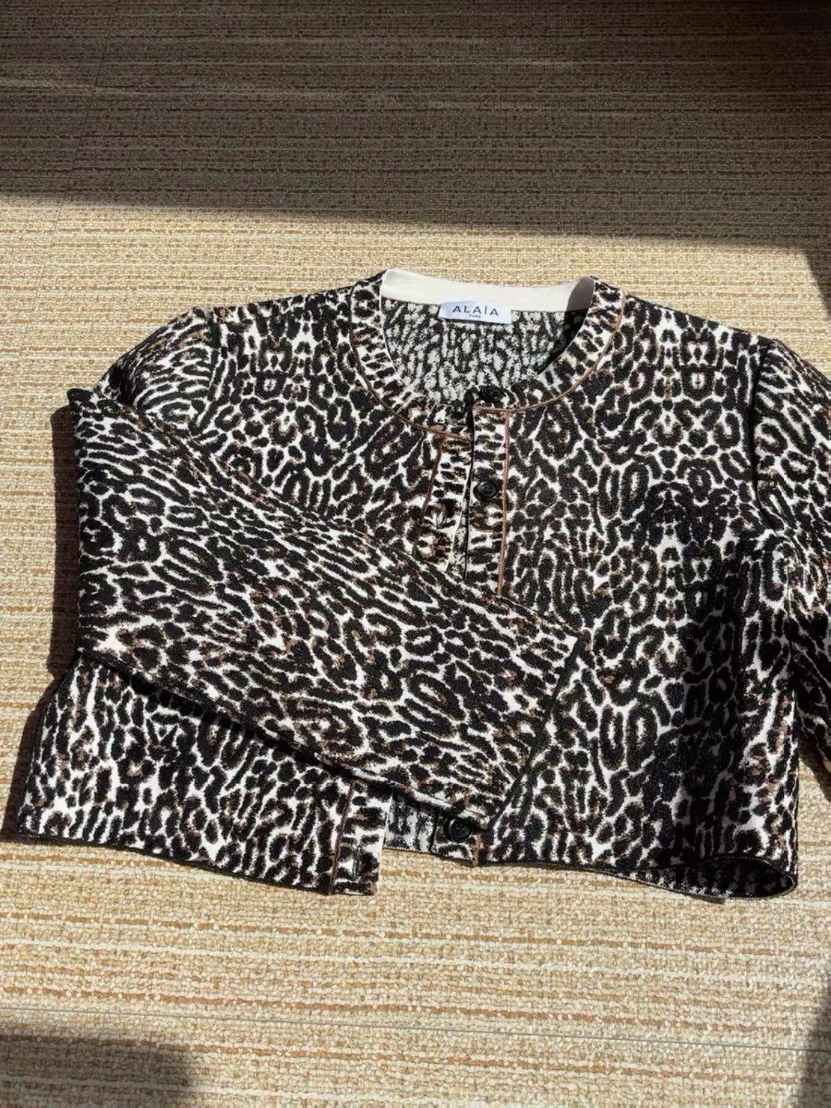 Alaia Alaïa Leopard Jacquard Cardigan Size L / US 10 / IT 46 - 1 Thumbnail