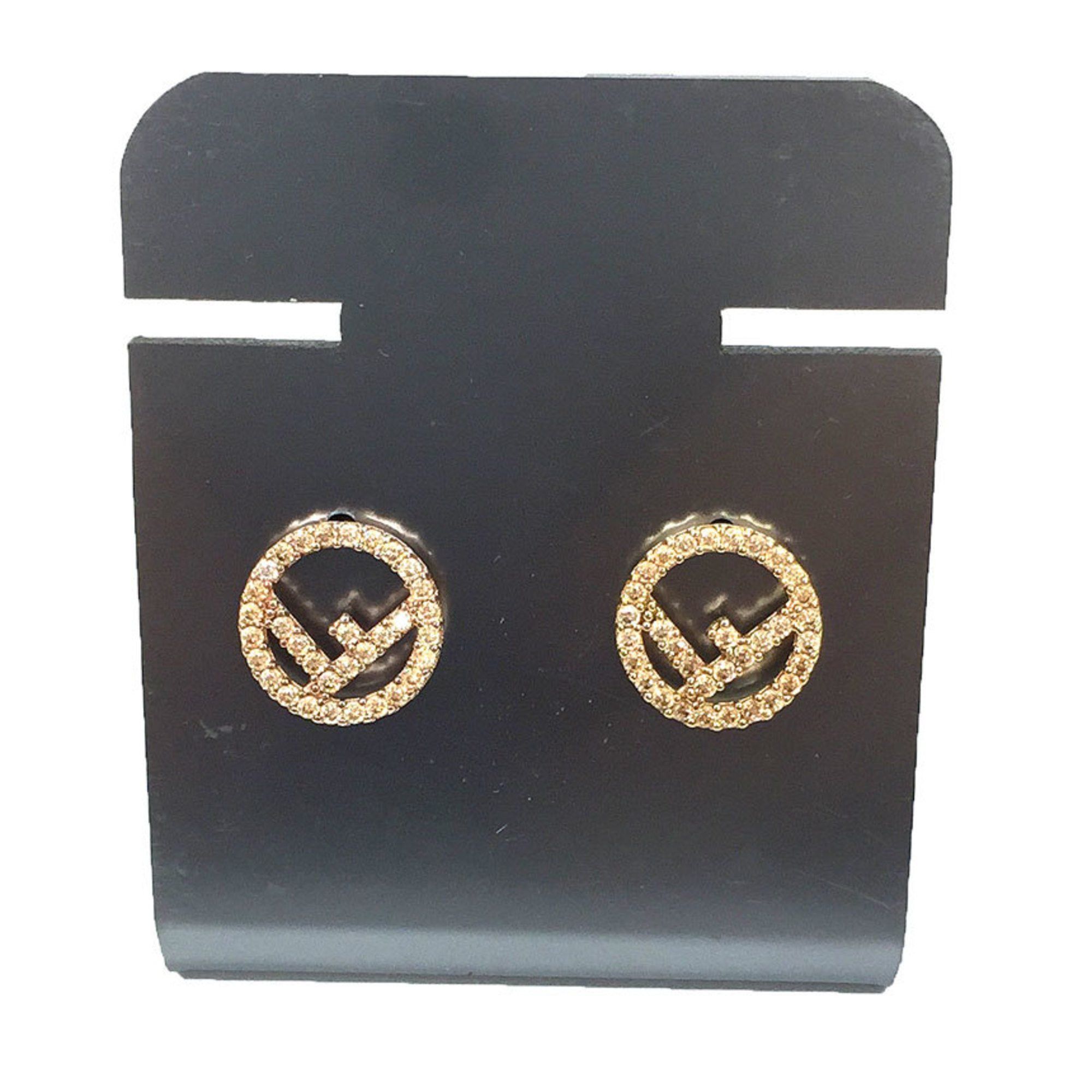 Fendi FENDI Earrings FF 8AG7386DMF089U F is Fendi Rhinestone Gold Color Ladies Size ONE SIZE - 1 Thumbnail