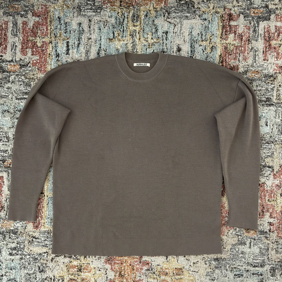 AURALEE オーラリー SUPER FINE WOOL SKI KNIT 5 Namu Shop - Auralee Super Fine Wool Rib Knit P/O - Top Brown