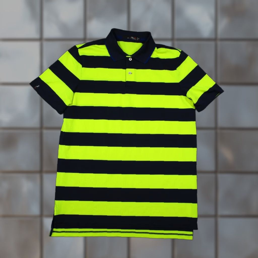 RLX Ralph Lauren RLX Ralph Lauren Shirt Mens M Yellow Striped Polo Performance Wicking Golf Polo Shirt Size US M / EU 48-50 / 2 - 1 Thumbnail