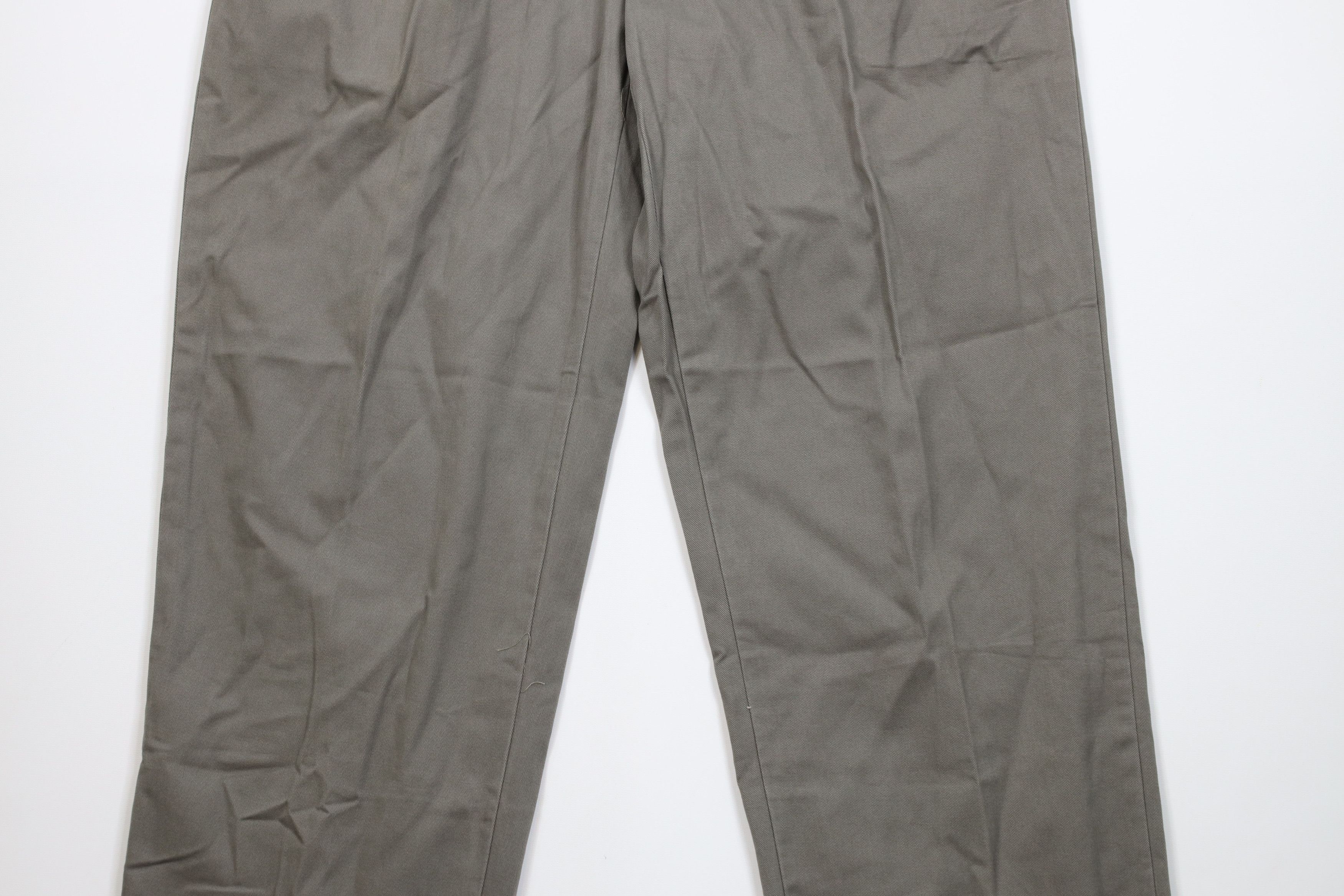 Ralph Lauren Vintage 90s Ralph Lauren Wide Leg Chino Pants Gray Cotton Size US 34 / EU 50 - 3 Thumbnail