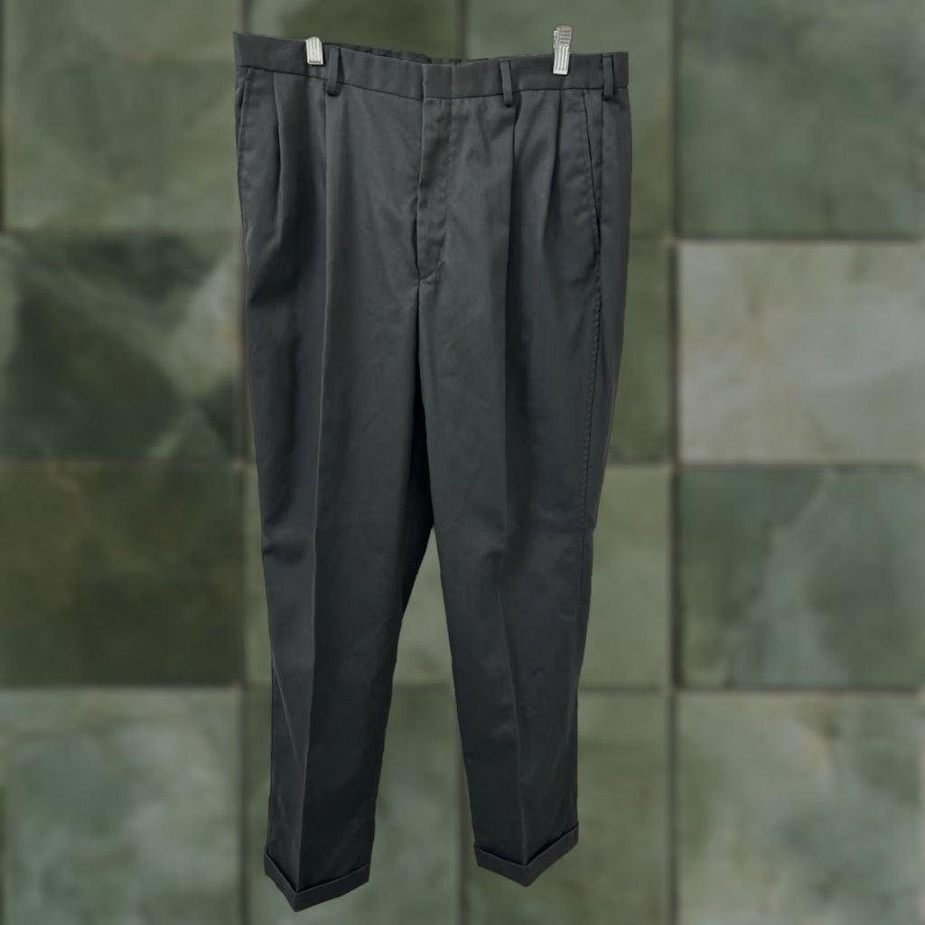 Lands' End Lands' End Pants Mens 35x34 Gray Dress Pants Cuffed Pleated Zipper YKK Cotton Blend Straight Classic Waist 35 Inseam 34 USA USA Made N/A Size US 35 - 1 Thumbnail