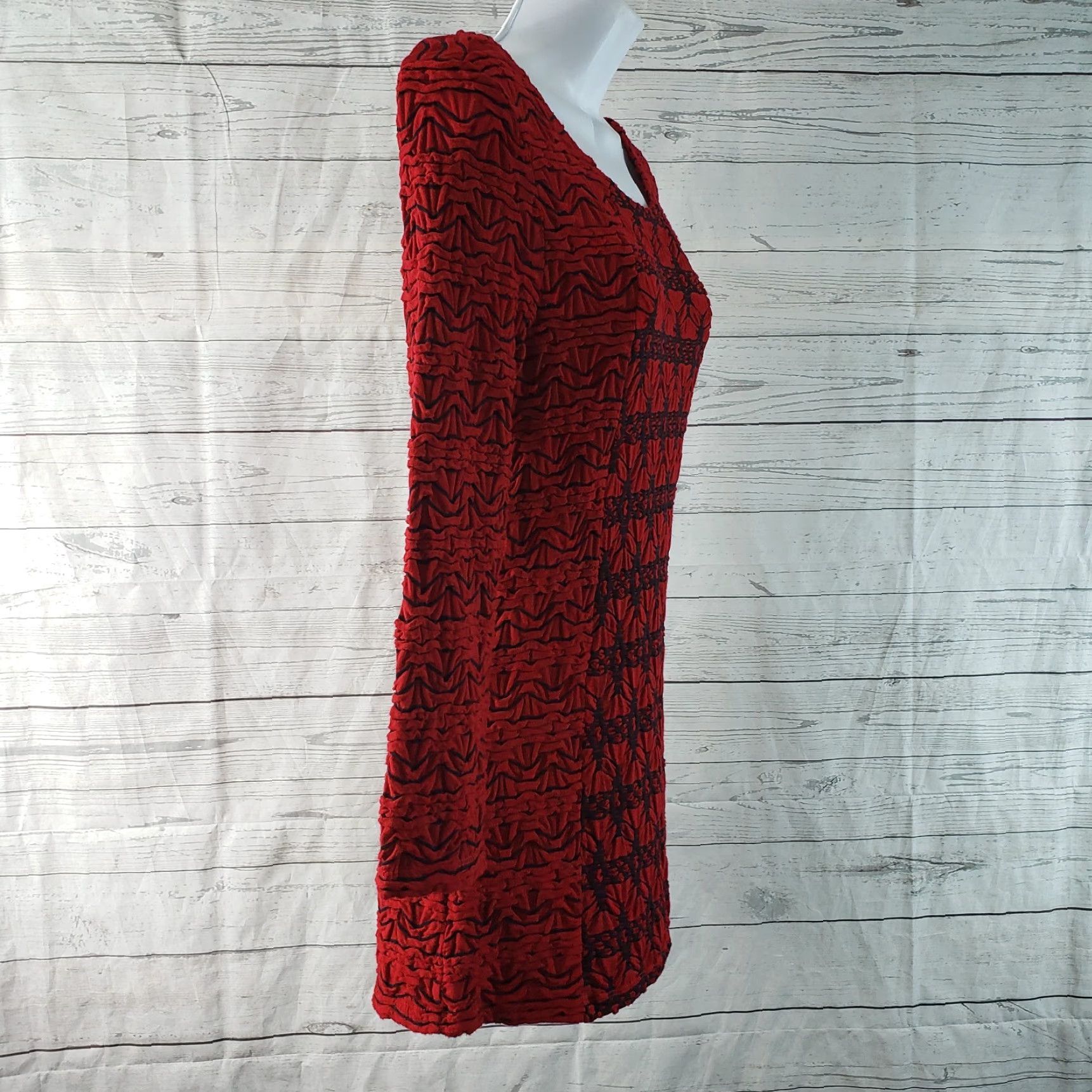 Vintage Tianello Womens Ballet Tee XS Red Long Sleeve Rayon Blend Blouse Shirt Size XS / US 0-2 / IT 36-38 - 4 Thumbnail