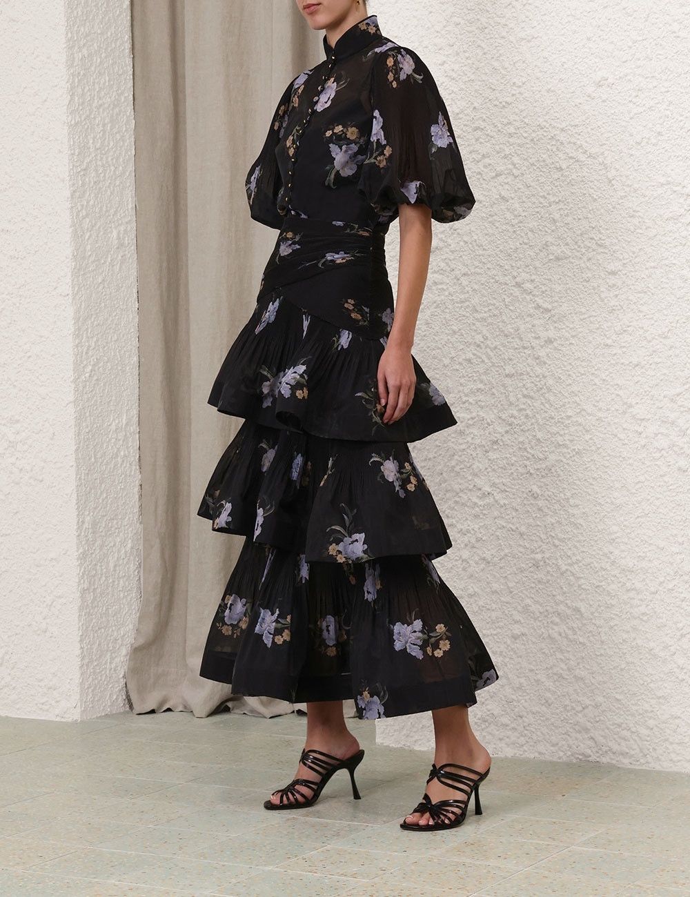 Zimmermann oc11z0825 Pleated Buttoned Blouse in Black Size M / US 6-8 / IT 42-44 - 3 Thumbnail