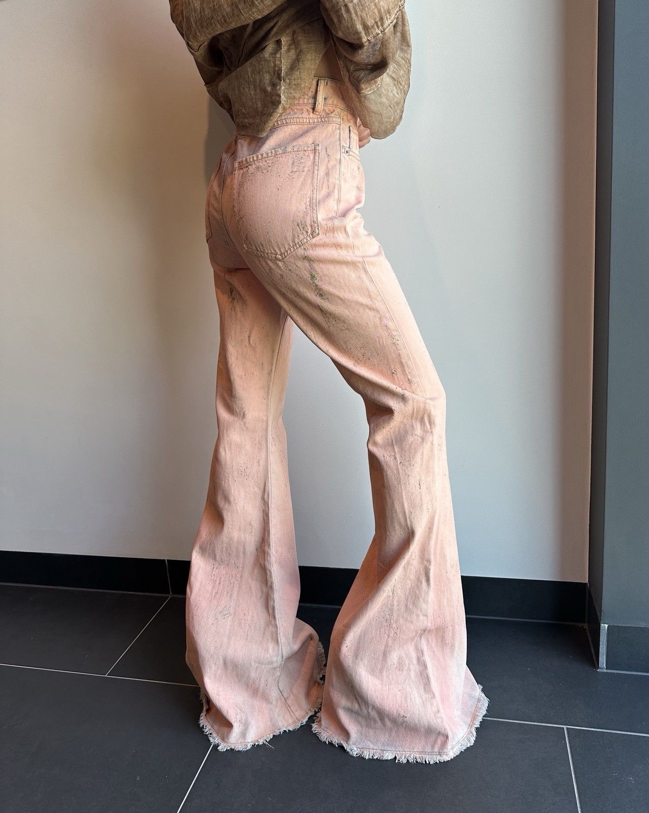Sportmax Sportmax Fedra Flared High Waist Denim Paint Effect Jeans Size 26" / US 2 / IT 38 - 3 Thumbnail