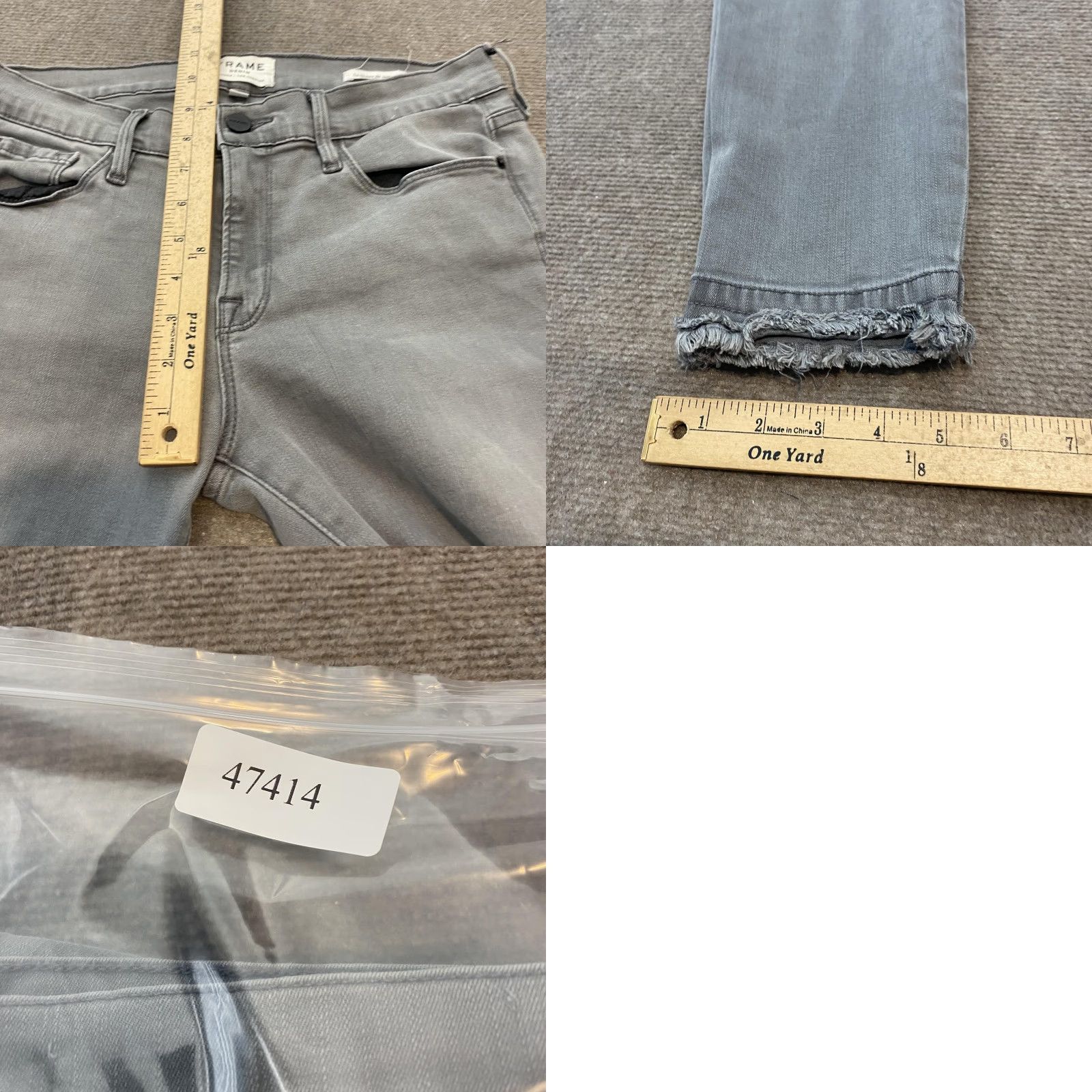 Frame FRAME Le Skinny De Jeanne Jeans Gray 30 Womens Denim Slim Stretch 5-Pocket Zip Fly Frayed Hem Inseam 29" Size 30" / US 8 / IT 44 - 9 Thumbnail