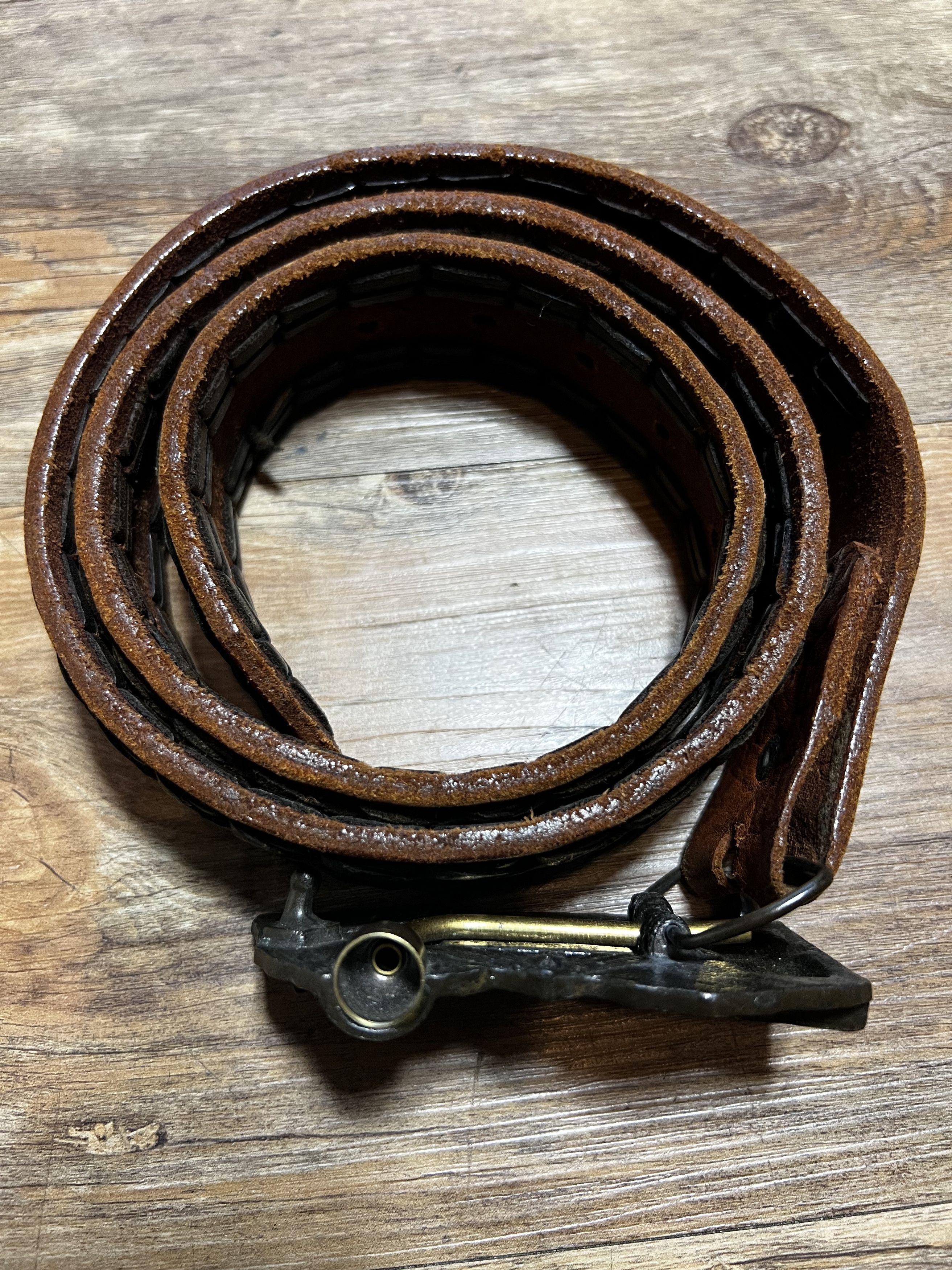 Vintage Vintage 1977 Capt Hawks Steam Engine Train Pipe Buckle Size 38 - 4 Thumbnail