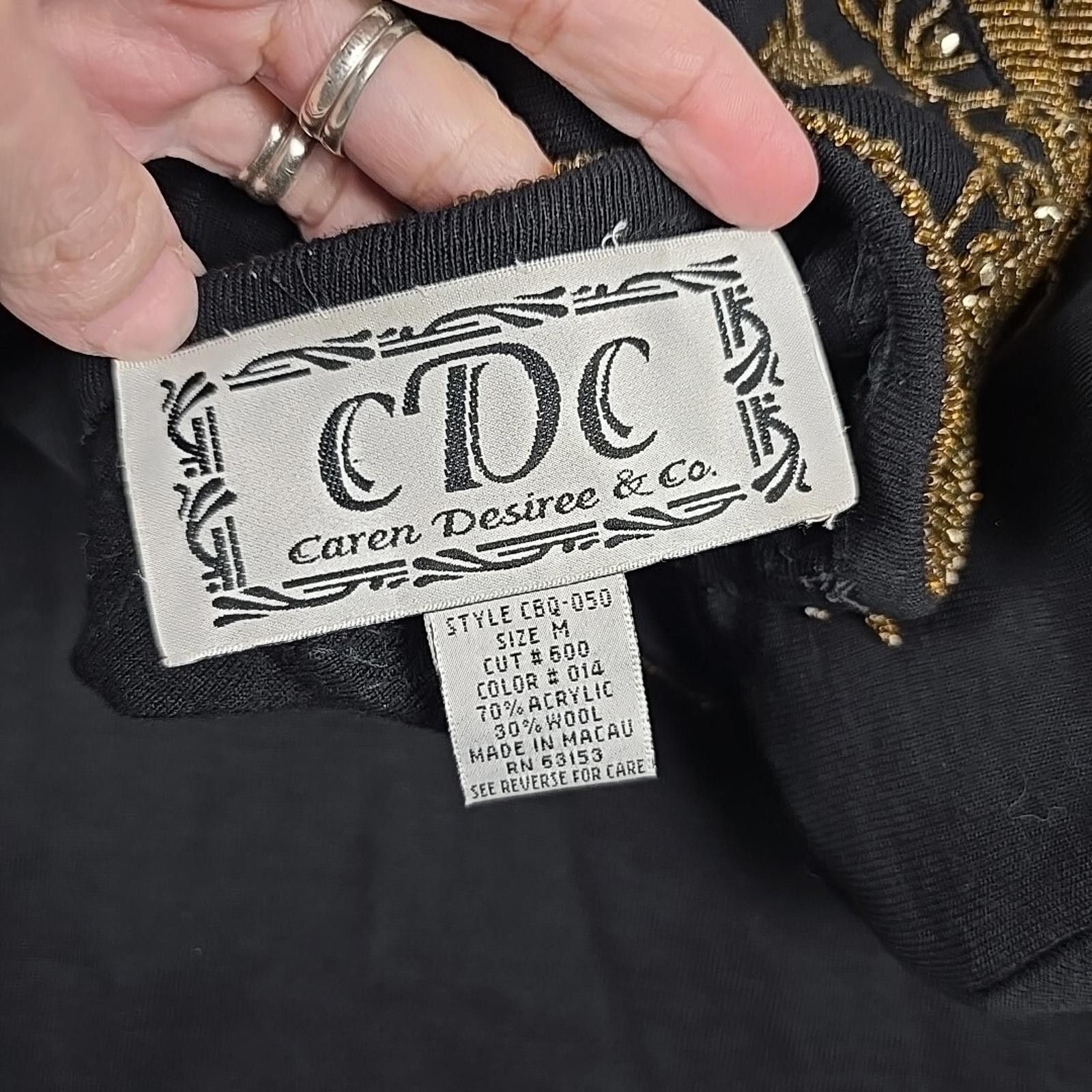 Other Vtg CDC Black Beaded Low Back Acrylic/Wool Wiggle Dress M Size M / US 6-8 / IT 42-44 - 12 Thumbnail