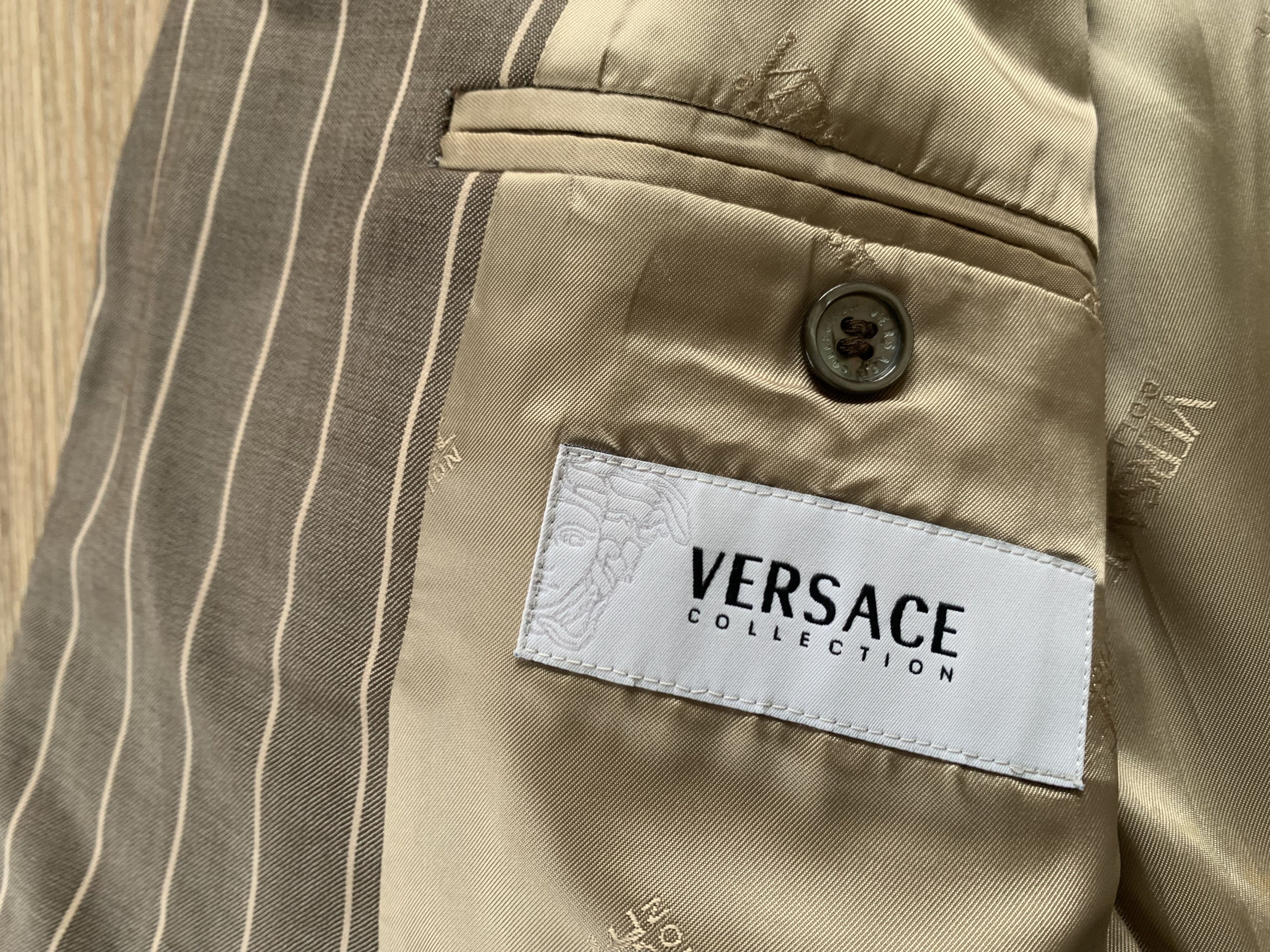 Versace Vintage Versace Collection Stripe Men's Double Suit Size 50L - 7 Thumbnail