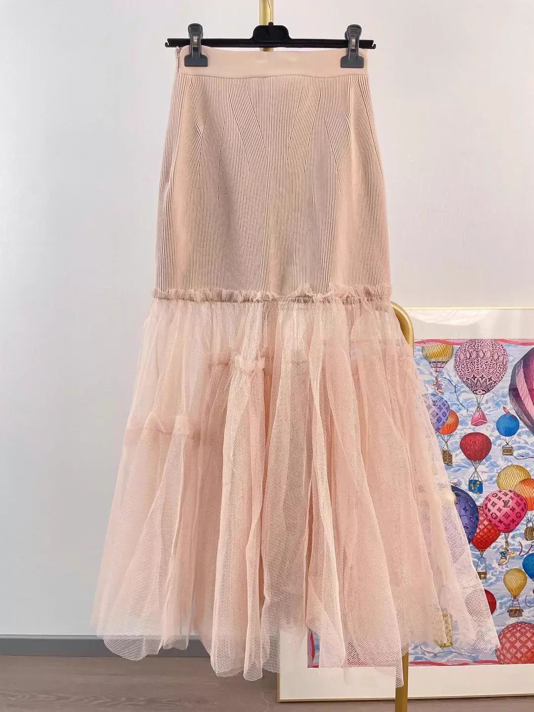 Alexander McQueen AMQ Pink Knit Colorblocked Tulle Skirt L Size L / US 10 / IT 46 - 3 Thumbnail