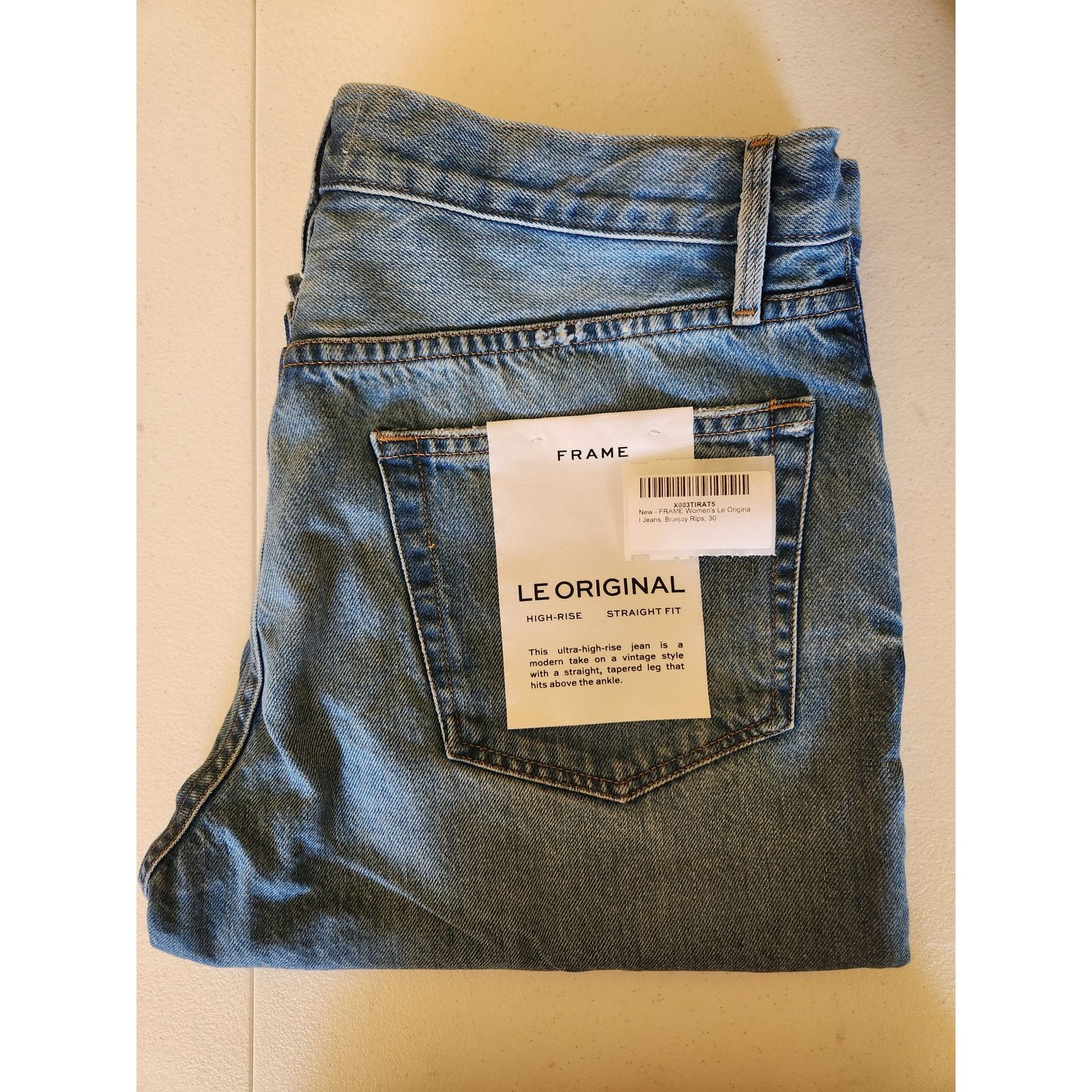 Frame FRAME Women's Le Original Jeans Bluejay Rips Size 30 Size 30" / US 8 / IT 44 - 2 Thumbnail