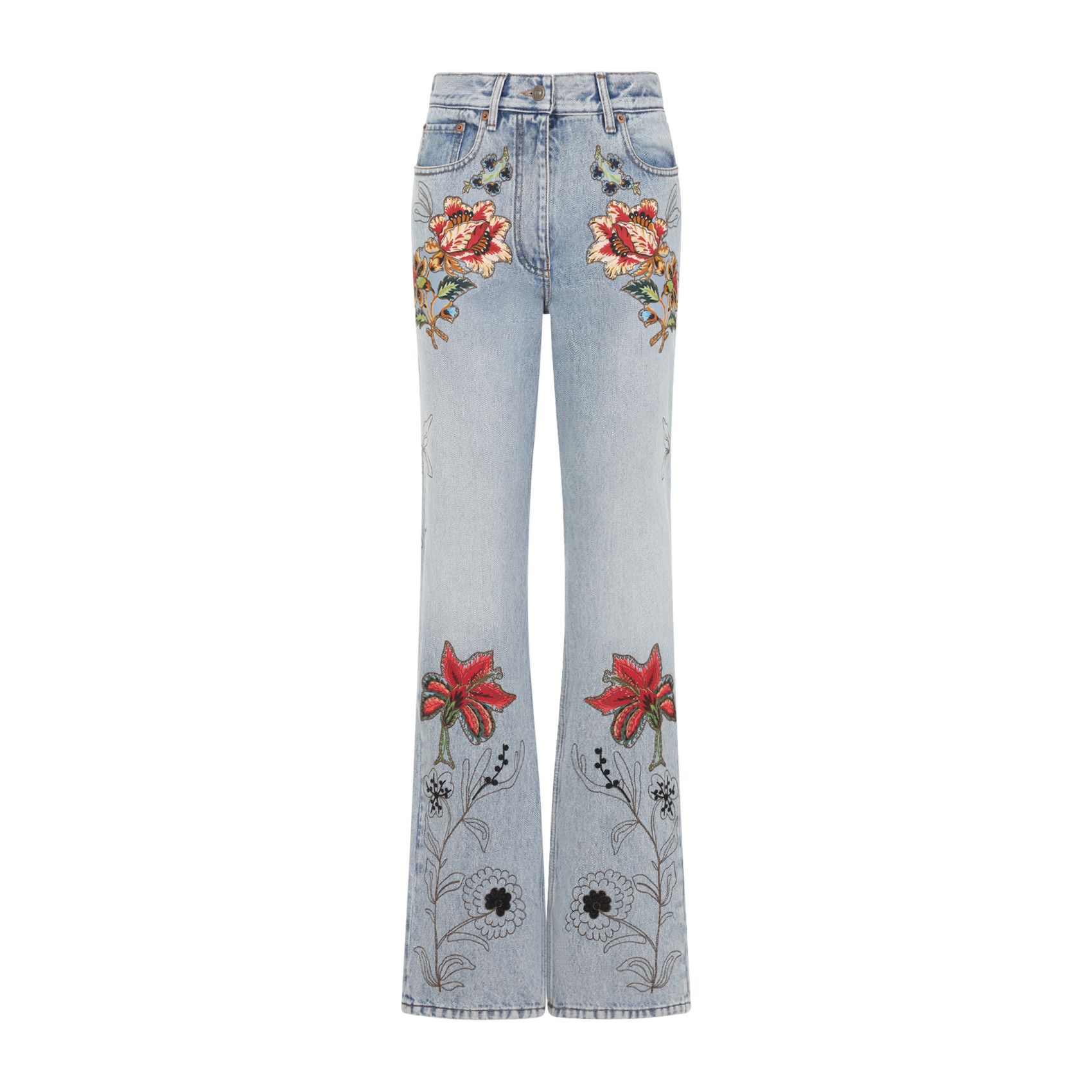 Valentino Valentino Denim 5 Pockets Embroidered Flowers Jeans Size 26" / US 2 / IT 38 - 1 Thumbnail