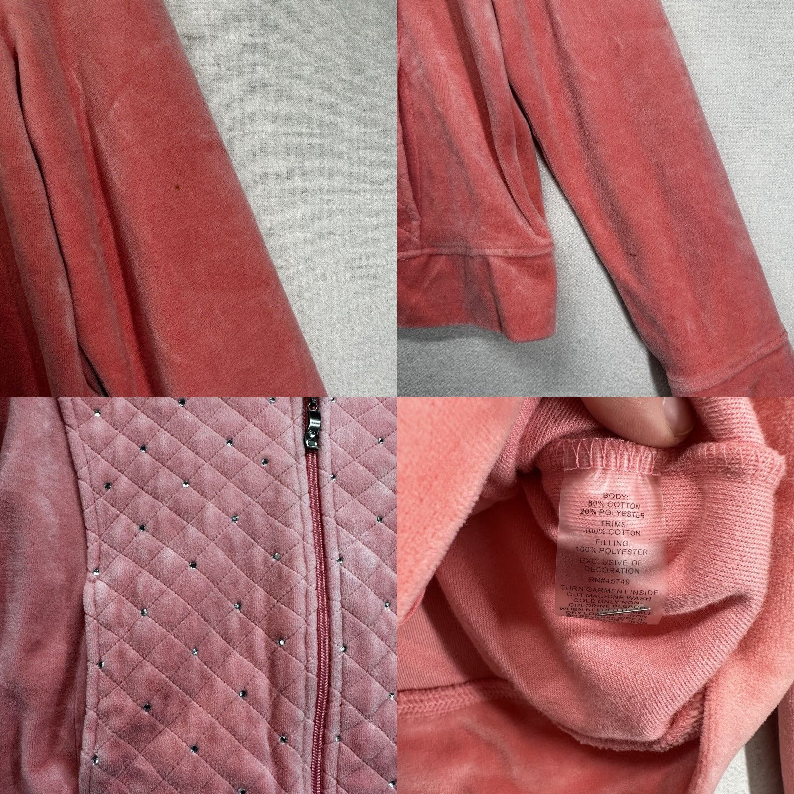 CLOT CA.SUAL BY CA SPORT Womens Faux Suede Cloth Jacket Zip Short Pink Petite Large Buttons Studded Casual Party/Cocktail Travel Womens Size L / US 10 / IT 46 - 8 Thumbnail