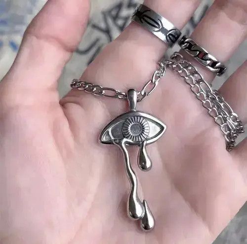 High Sport × Jewelry Eye Ball Cry Chain Silver Grunge Punk Art Psychedelic🔥🔥🔥 Size ONE SIZE - 1 Thumbnail