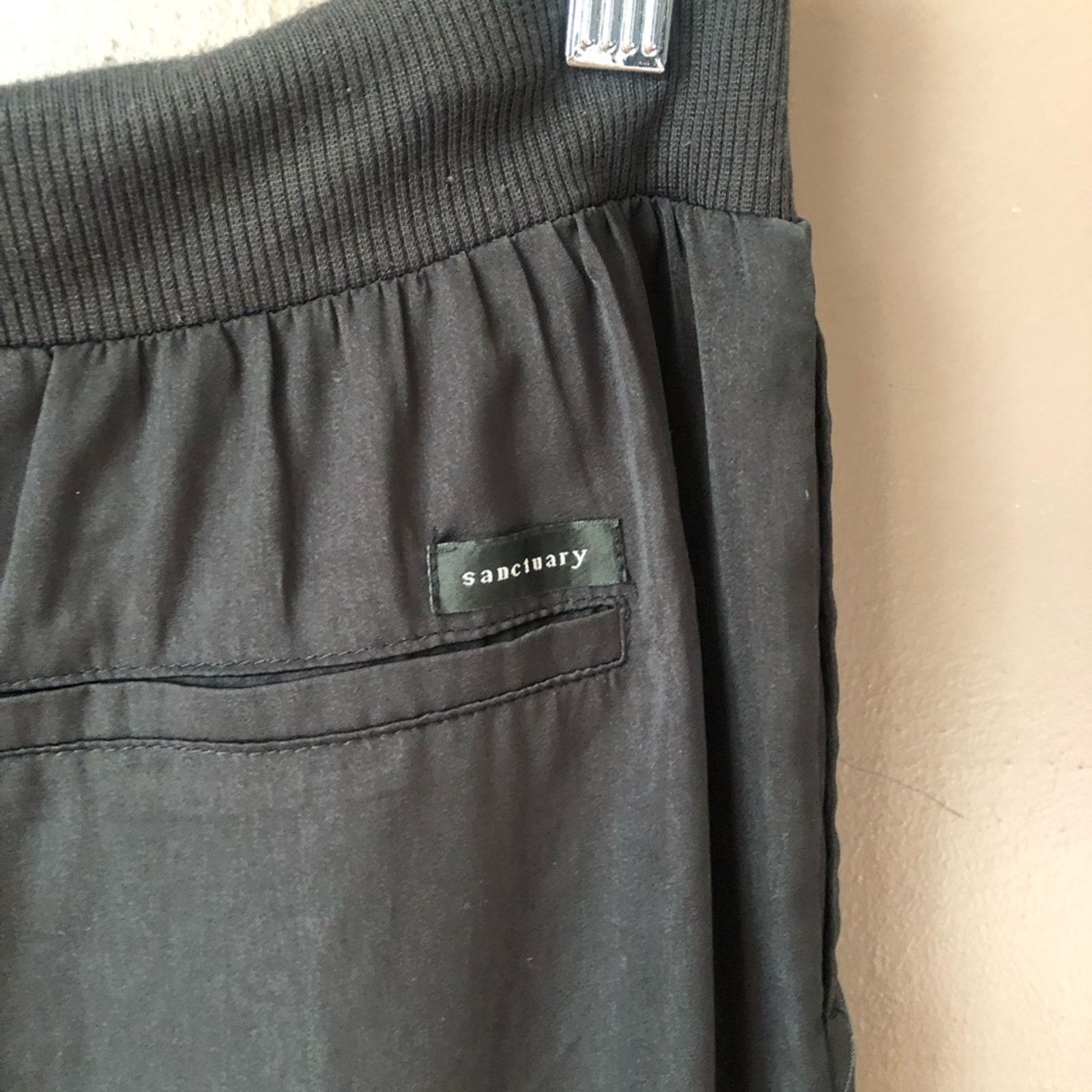 Sanctuary Silk wide leg Pants with elastic & drawstring waist. Size 26" / US 2 / IT 38 - 5 Thumbnail