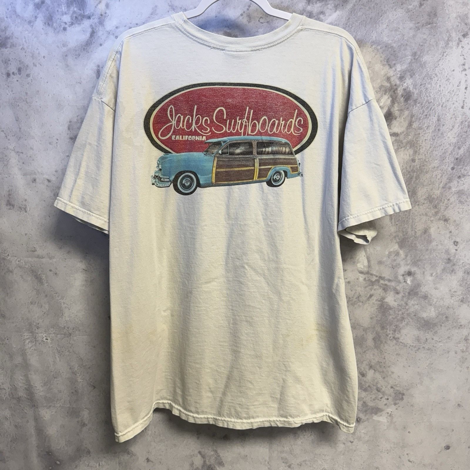 Vintage Vintage Jacks Surfboards T Shirt Mens 2XL 24x29.5 White Size US XXL / EU 58 / 5 - 2 Thumbnail