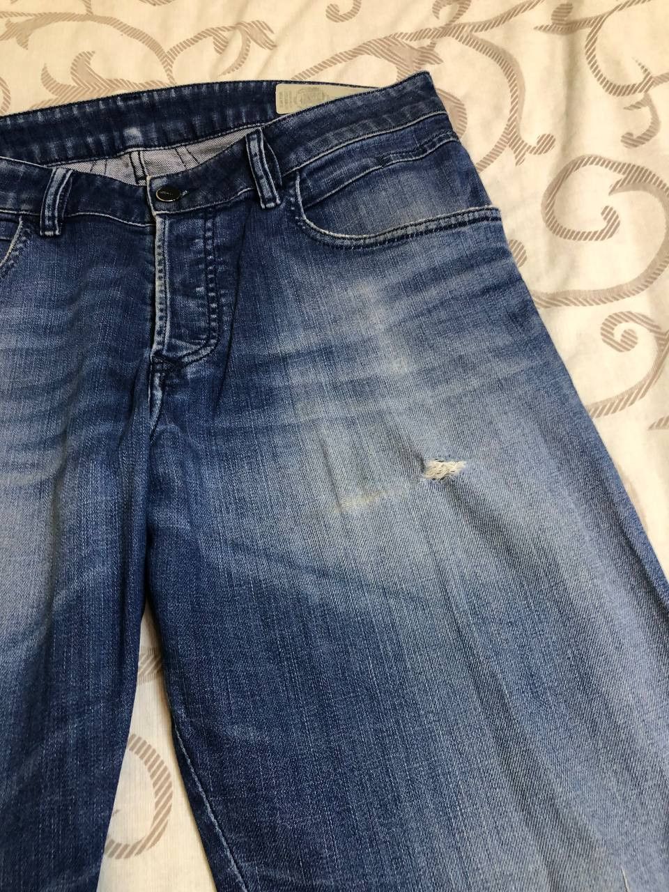 Diesel Diesel D-Bazer Tapered Distressed Dark Blue Jeans Size US 31 - 10 Thumbnail