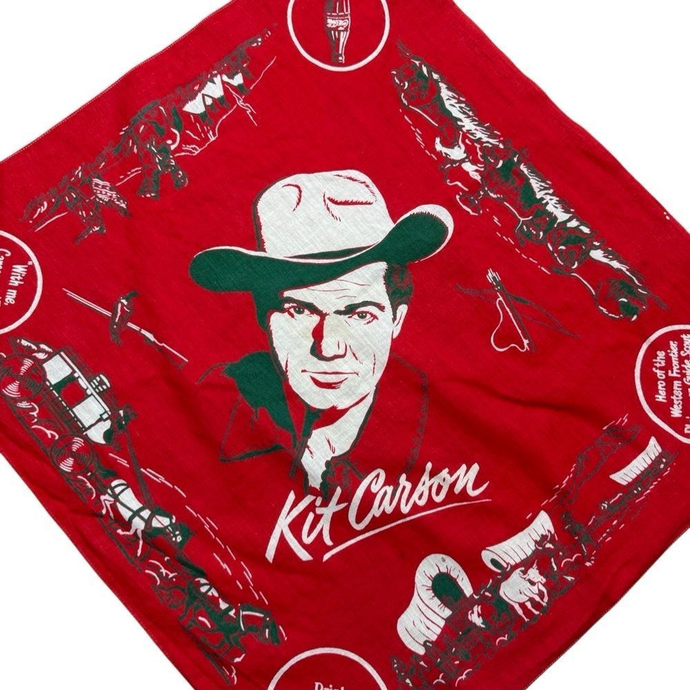 Vintage Vintage 1950s Kit Carson Coca-Cola Bandana, Bill Williams; W Size ONE SIZE - 5 Thumbnail