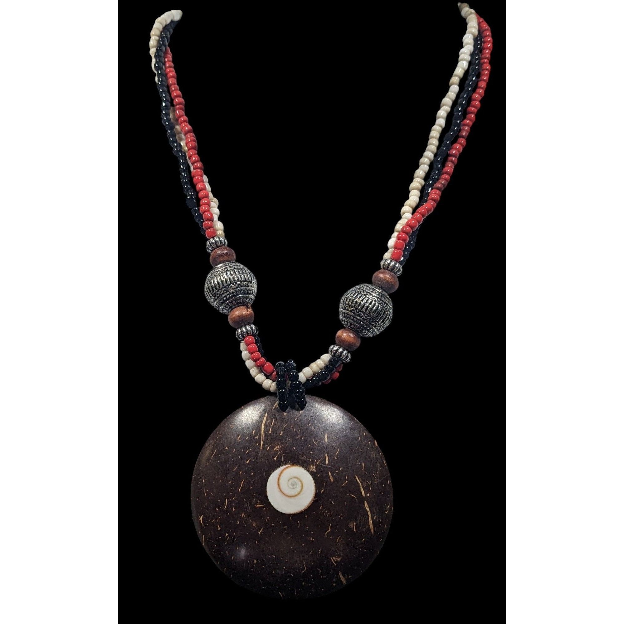 Other Beachy Bohemian Coco Wood Shell Pendant Necklace With Shell Size ONE SIZE - 2 Thumbnail