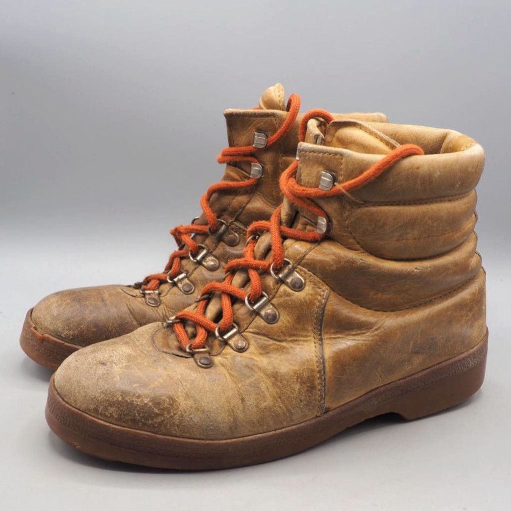Vintage Vintage Ratty Italian Leather Hiking Walking Boots Size 7 5