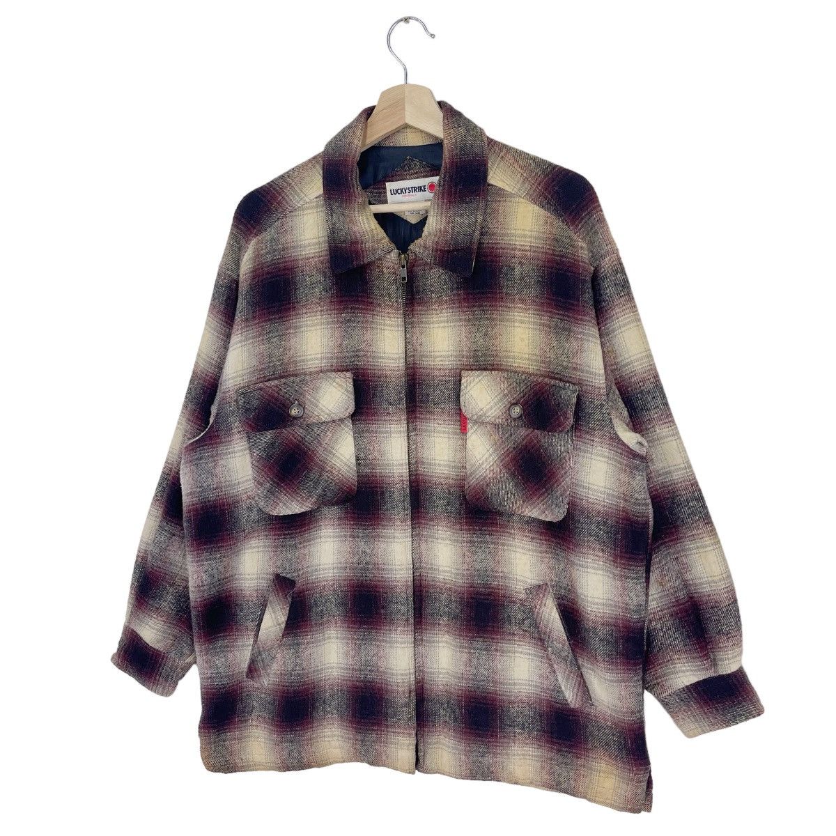 Flannel × Vintage 90’s Lucky Strike Shadow Plaid Size US M / EU 48-50 / 2 - 2 Thumbnail