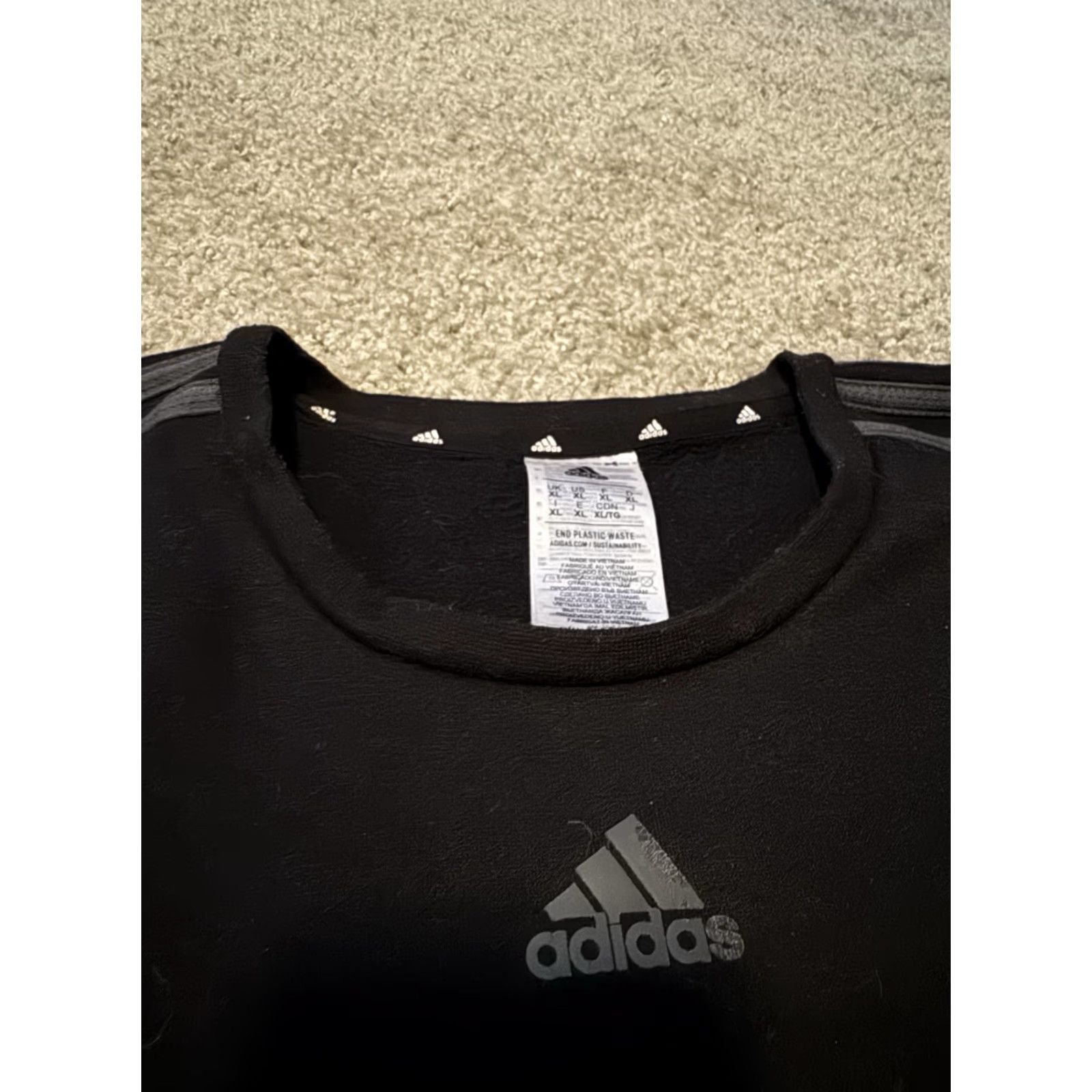 Adidas Adidas Sportswear Sweatshirt Center Logo Black Grey Adult XL Men Size US XL / EU 56 / 4 - 3 Thumbnail