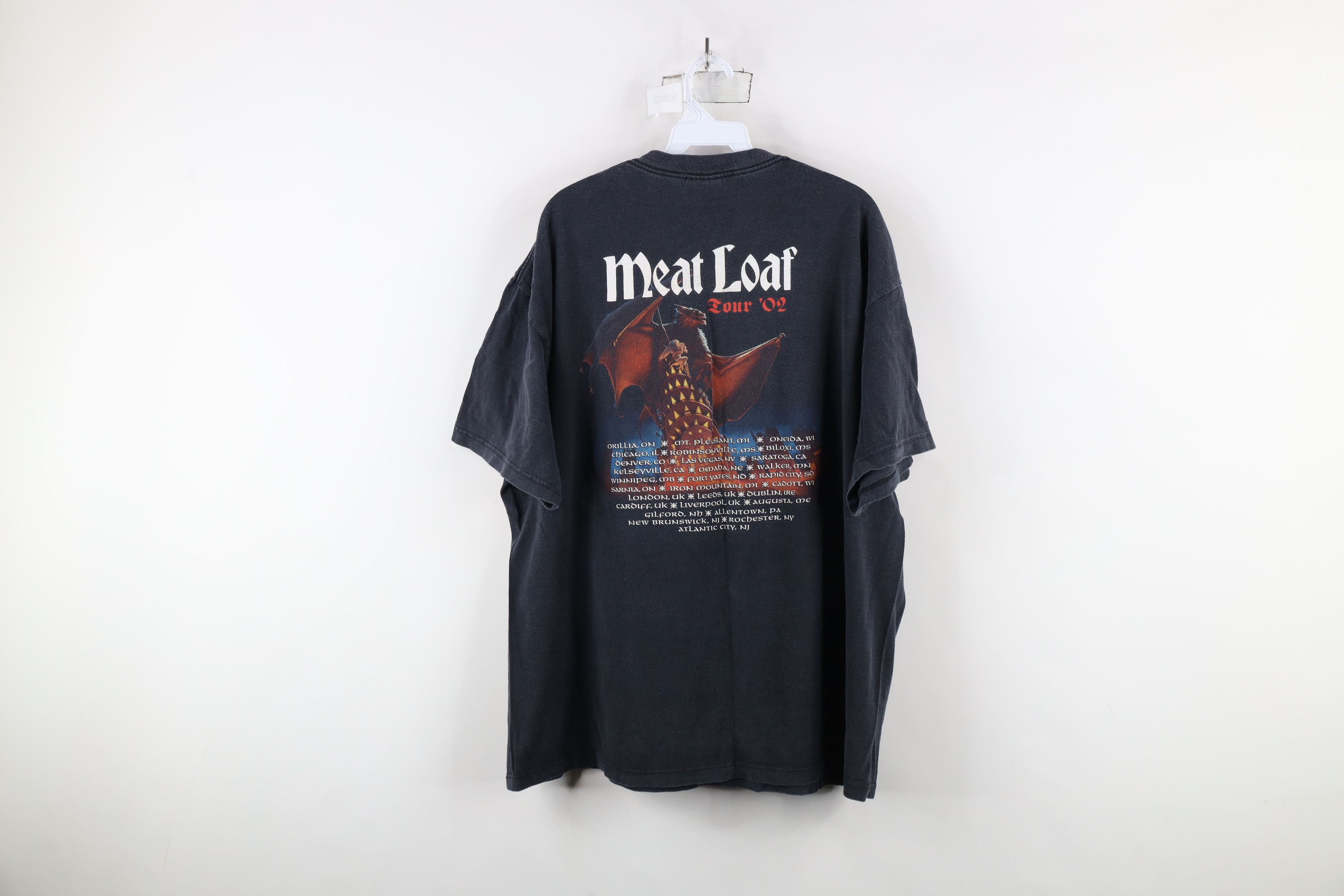 Vintage Vintage 2002 Tour Meat Loaf Band Short Sleeve T-Shirt Black Size US XXL / EU 58 / 5 - 11 Thumbnail