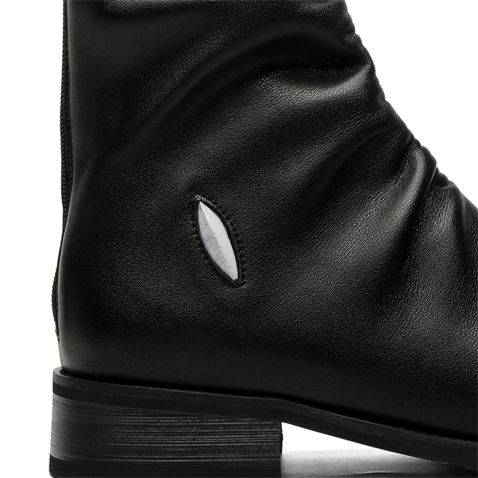 Leather Gathered Leather Calf Boots with Metallic Cutouts Size US 9 / EU 42 - 10 Thumbnail