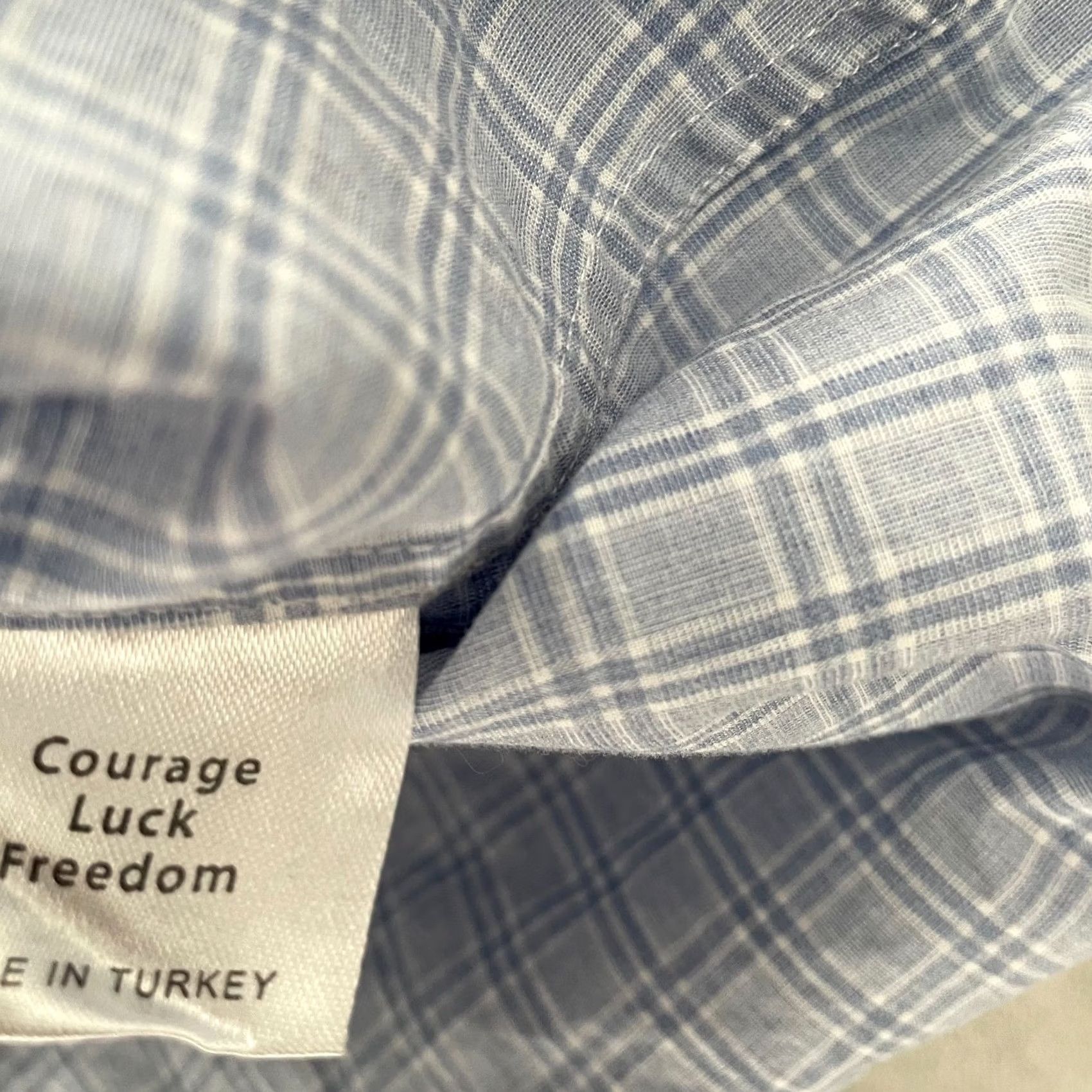 Vintage Teddy Stratford Shirt Adult 2XL Light Blue Check Button Up Zip Linen Mens 6 Size US XXL / EU 58 / 5 - 7 Thumbnail