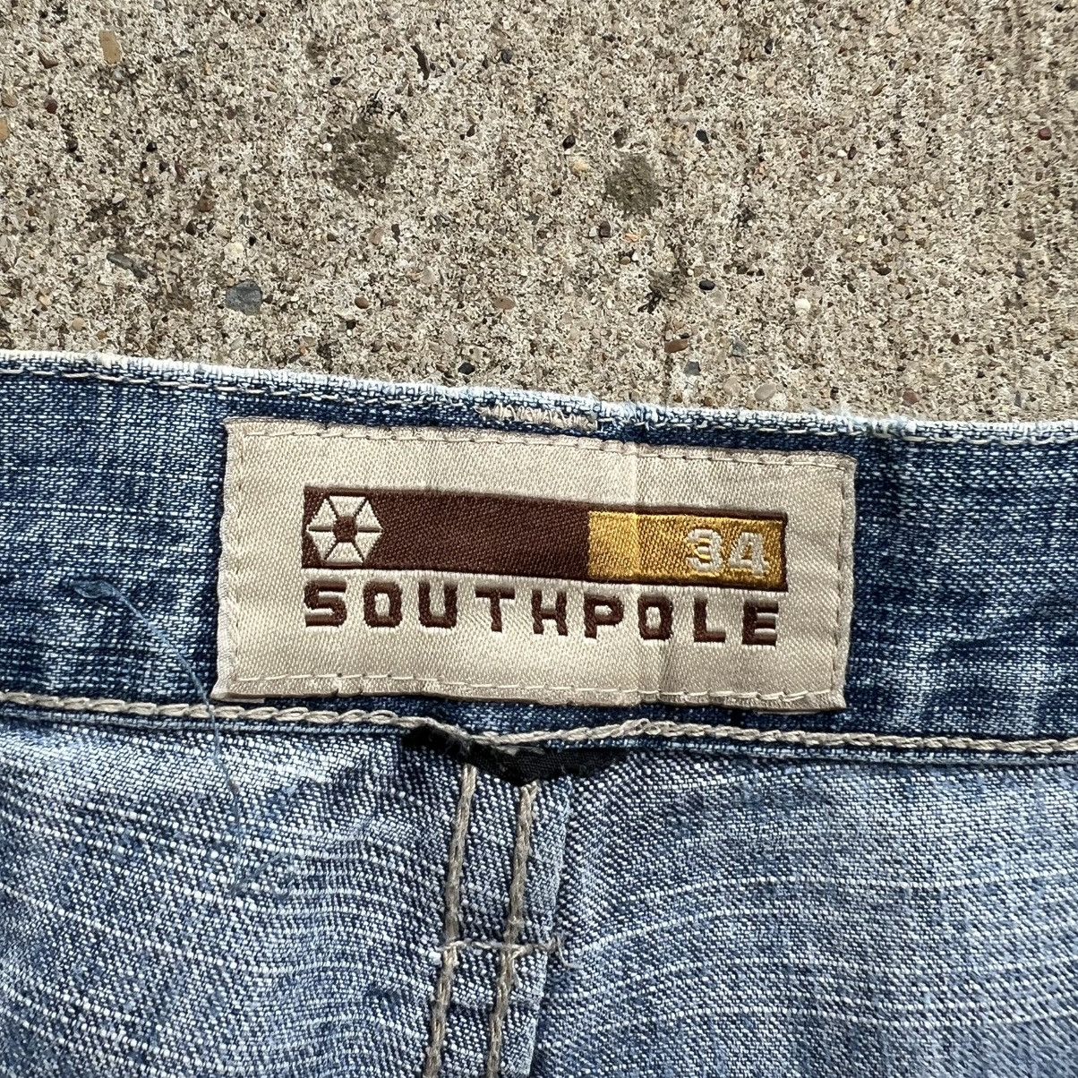 Japanese Brand × Southpole Crazy Vintage 90’s Jnco Style Patches Baggy Blue Jeans USA Size US 34 / EU 50 - 4 Thumbnail