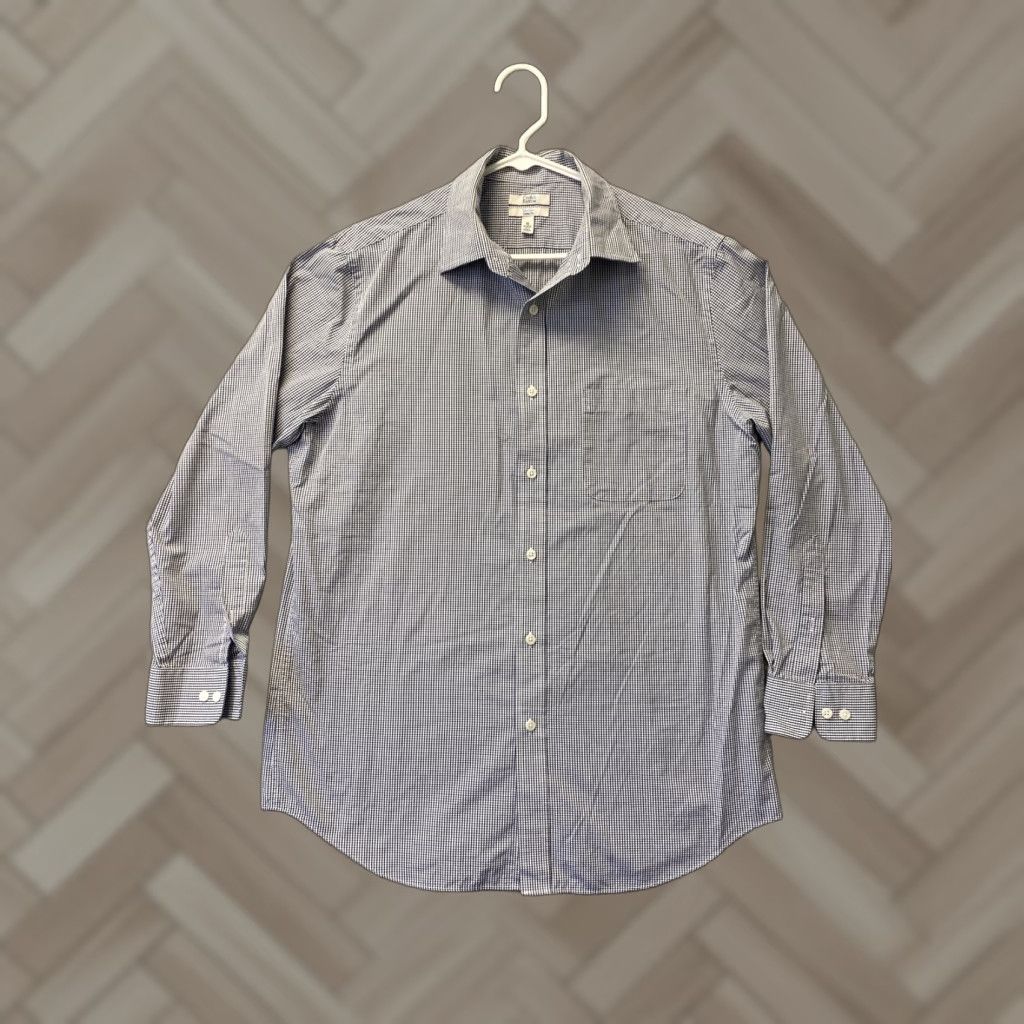 Croft & Barrow CROFT & BARROW Shirt Mens 16 32/33 Blue Button Up Dress Shirt Long Sleeve Collared Cotton Blend Non-Iron Regular Mens 95-53 Size US L / EU 52-54 / 3 - 1 Thumbnail