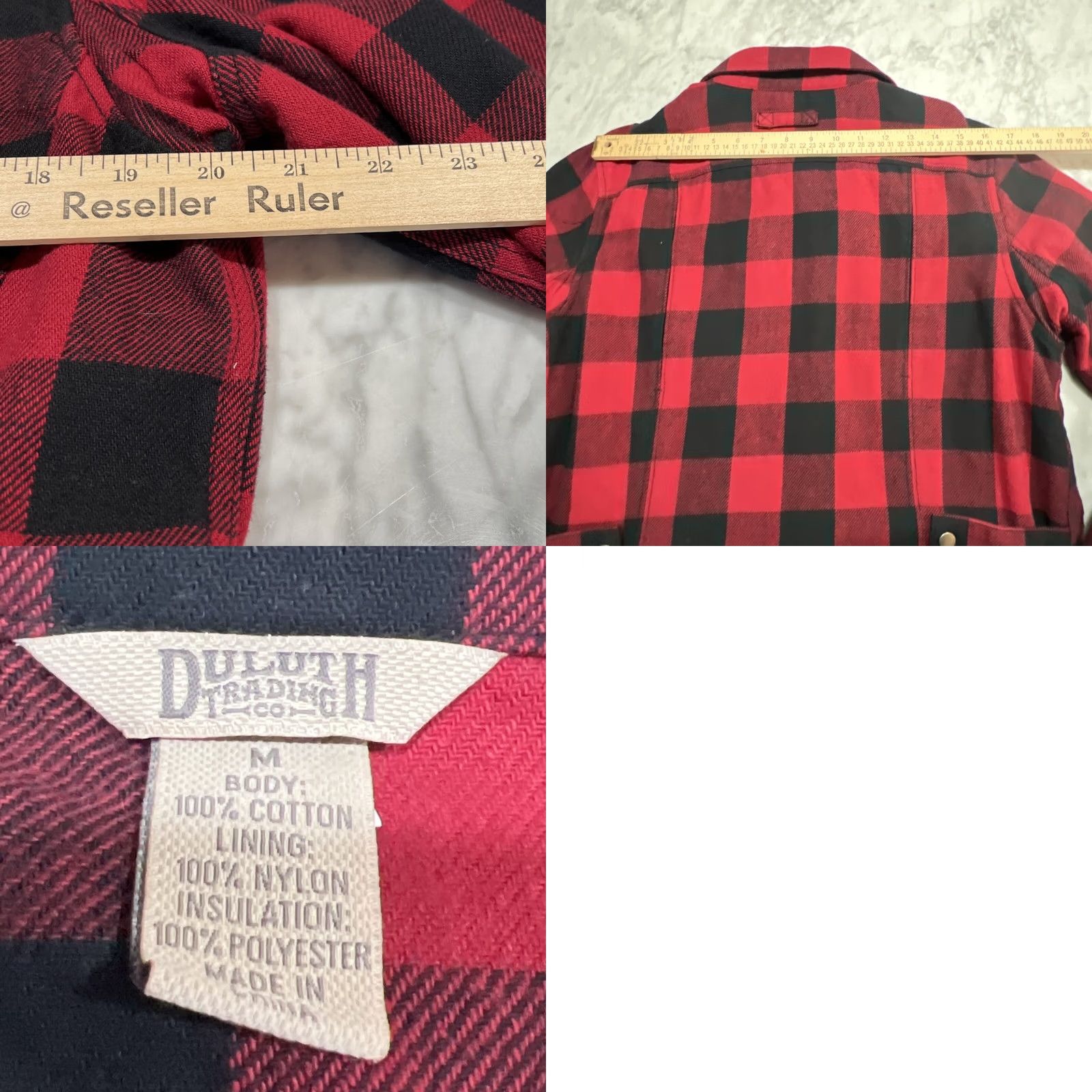 Duluth Trading Company Duluth Flannel Shacket Womens M Buffalo Plaid Lined Quilted Shirt Button-Up Casual Red Size M / US 6-8 / IT 42-44 - 8 Thumbnail