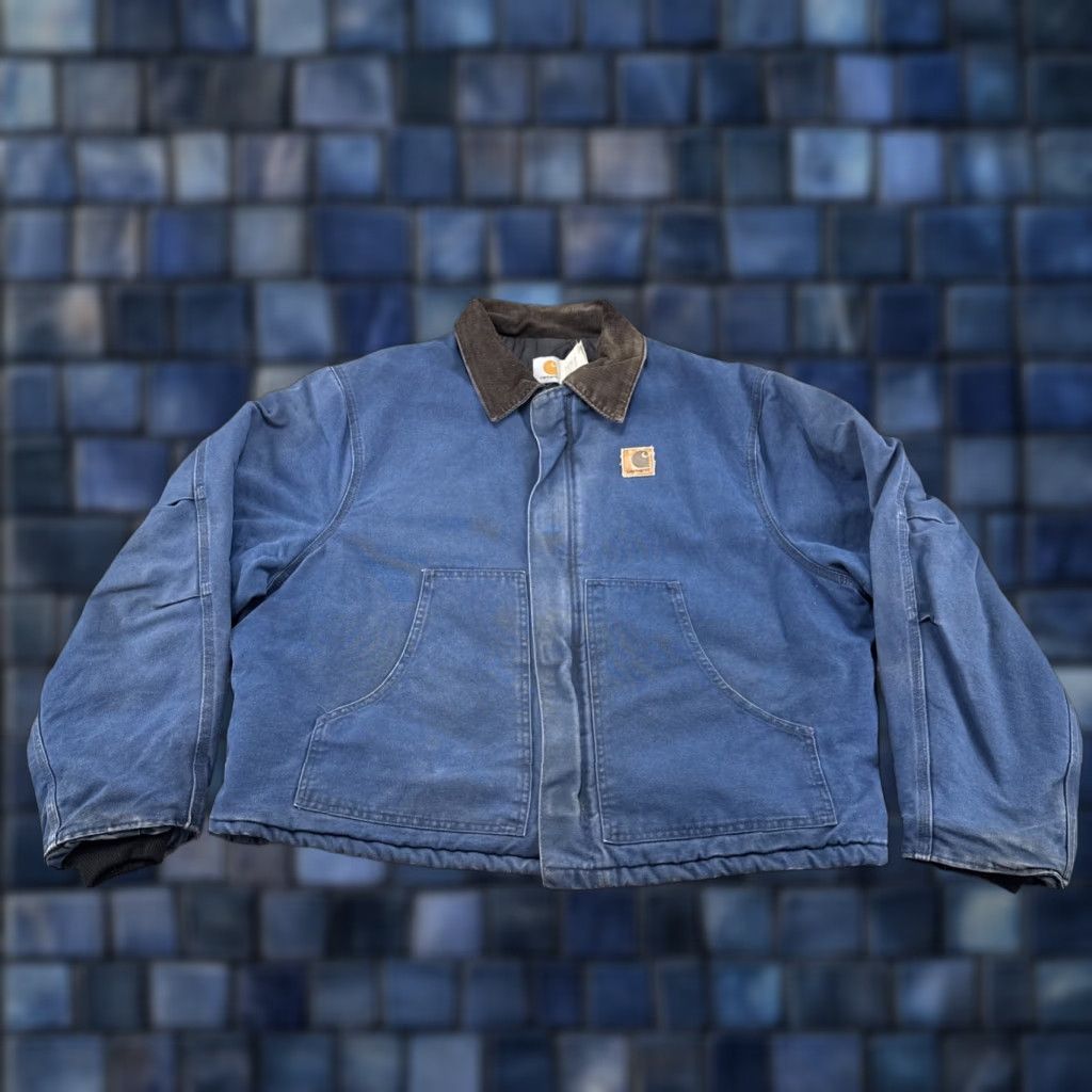 Carhartt VINTAGE Carhartt Jacket Mens 2XL Quilt Lined Canvas Blue USA Made J22 BLU RARE Size US XXL / EU 58 / 5 - 1 Thumbnail