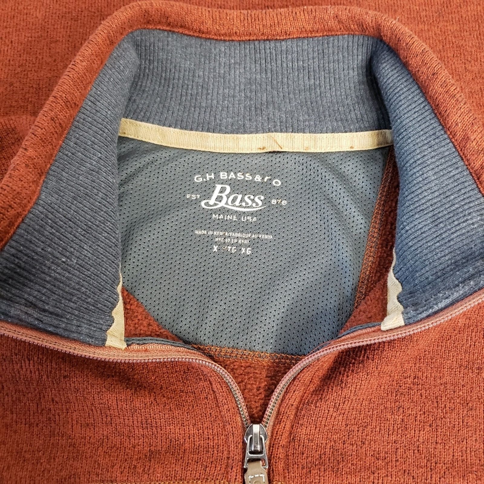 G.H. Bass & Co. Bass Rust Quarter Zip Pullover Sweater Shirt XL Size US XL / EU 56 / 4 - 4 Thumbnail