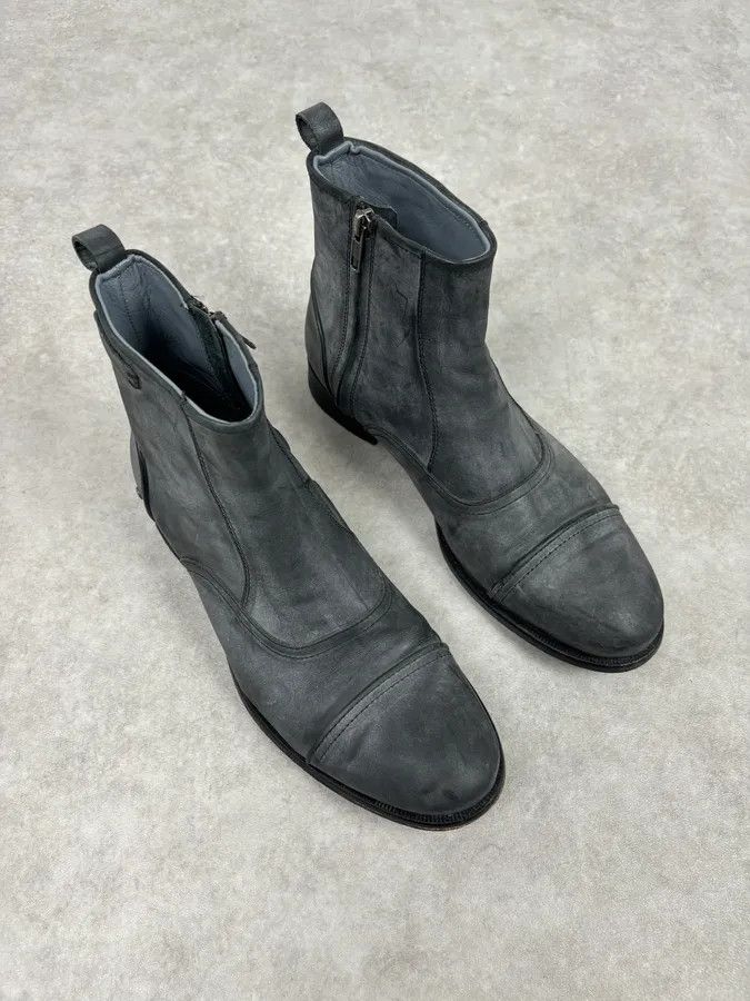 Diesel Diesel Grey Mid-Calf Leather Boots Size US 9 / EU 42 - 9 Thumbnail