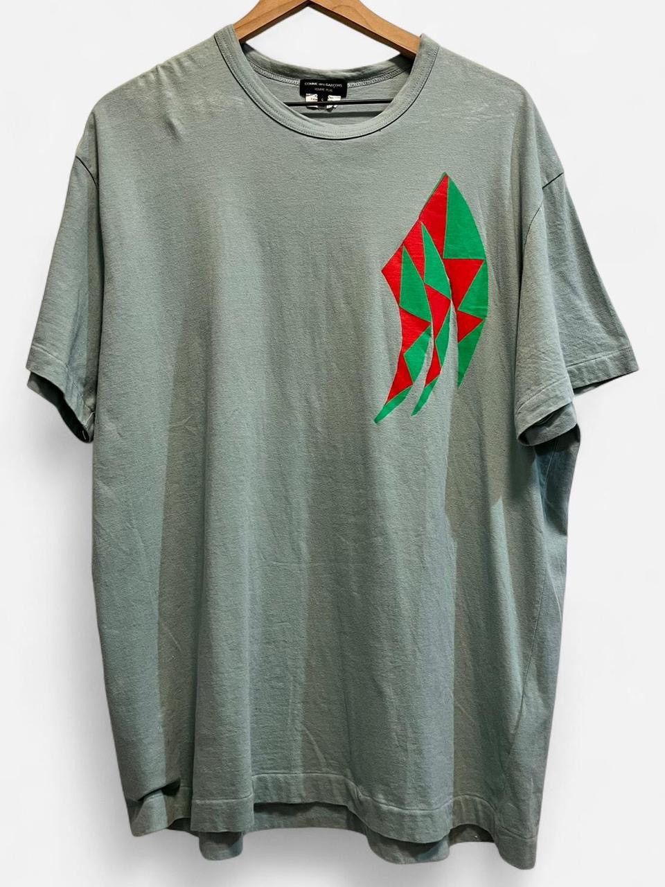 Comme des Garcons Homme Plus Mint Green and Red Graphic Tee Size US M / EU 48-50 / 2 - 1 Thumbnail