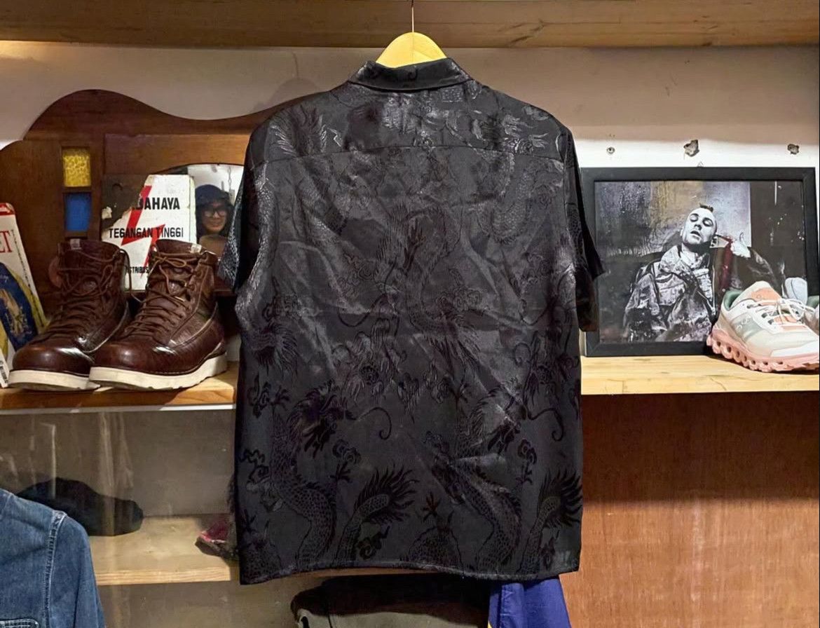 Japanese Brand 2000s Iverted Pentagram Watain Dragon Pattern Shirt Size US L / EU 52-54 / 3 - 2 Thumbnail