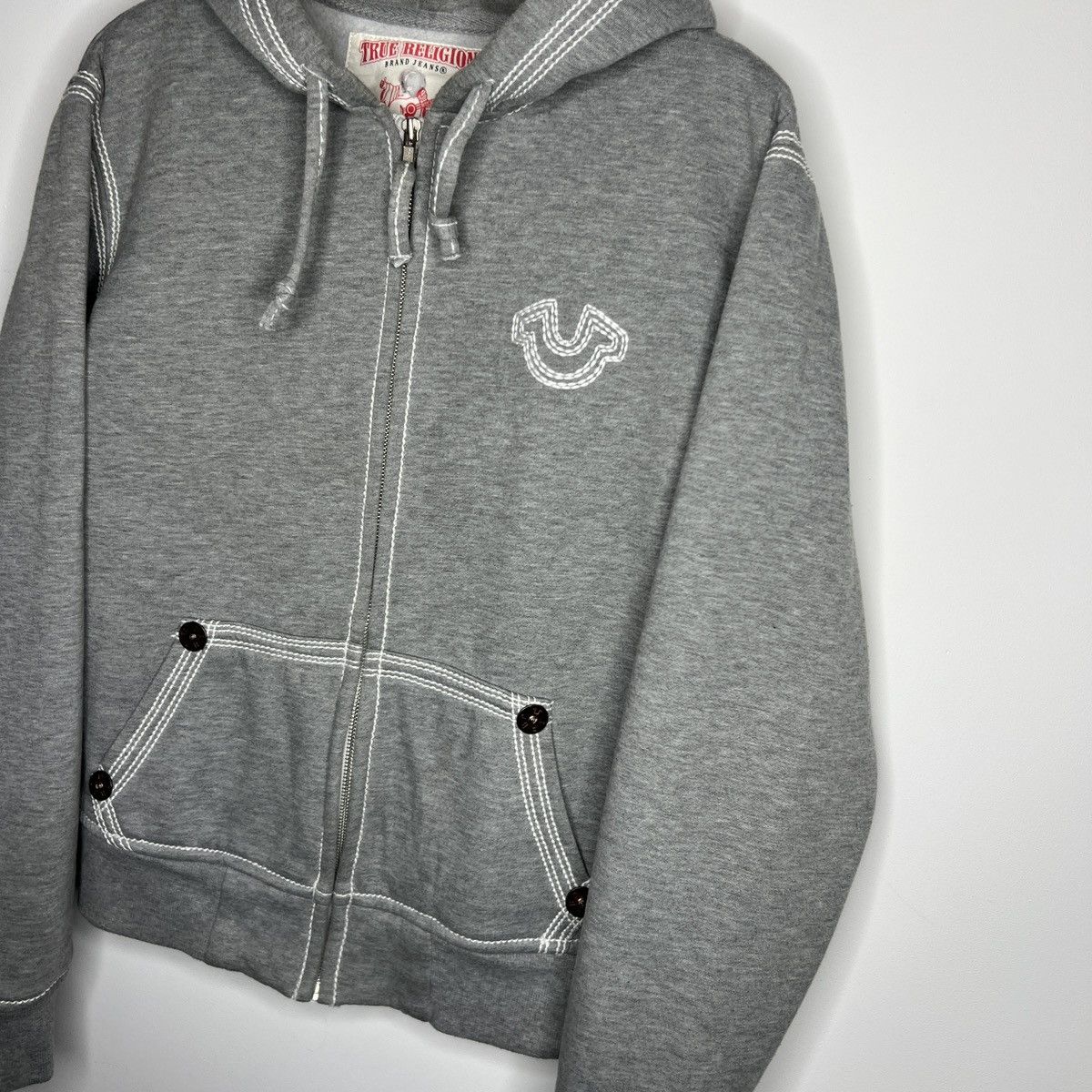 True Religion Y2K True Religion Triple Contrast Stitch Zip Up Hoodie Size US M / EU 48-50 / 2 - 3 Thumbnail