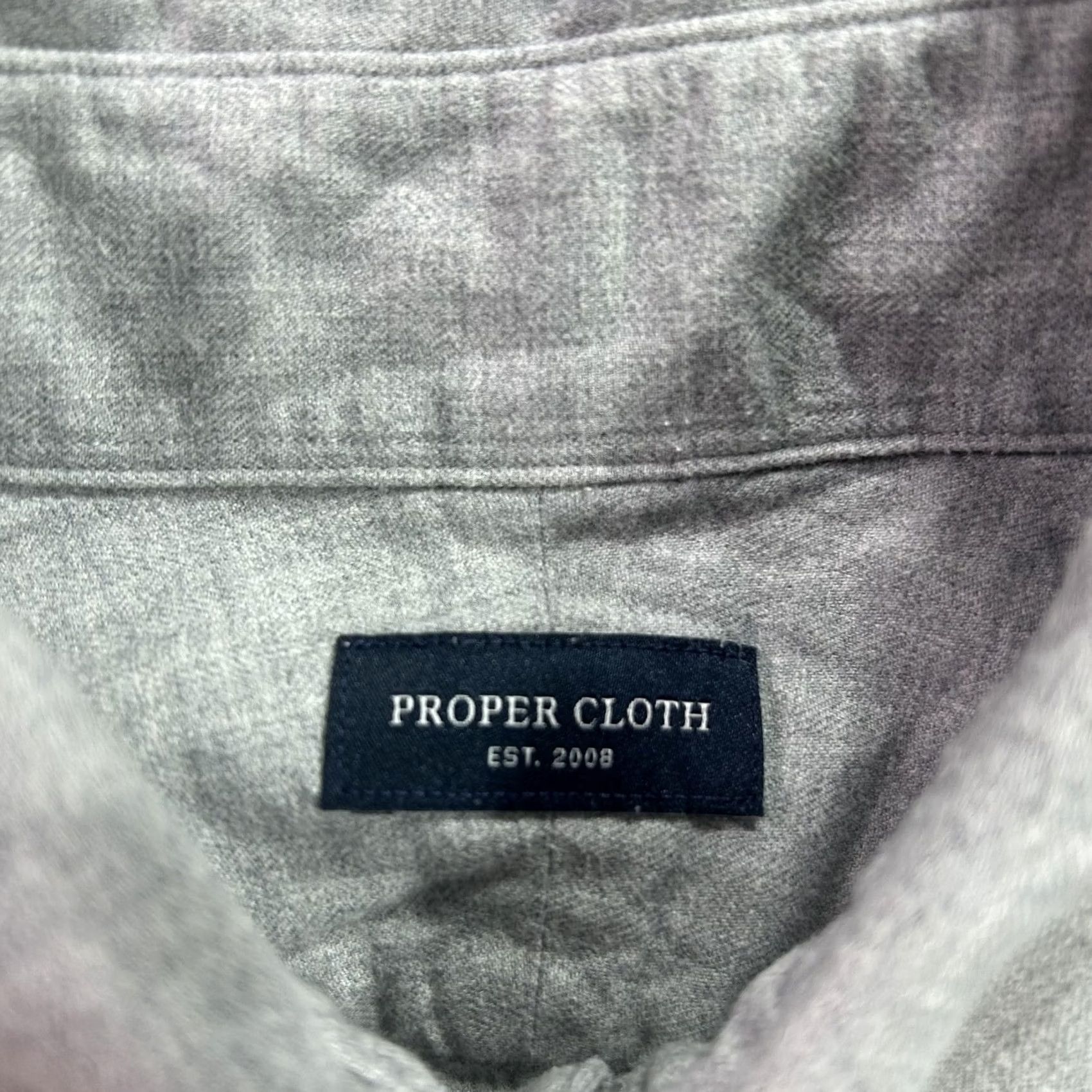 Proper Cloth Proper Cloth Shirt Mens Medium Gray Whistler Flannel Button-Down Casual Size US M / EU 48-50 / 2 - 4 Thumbnail