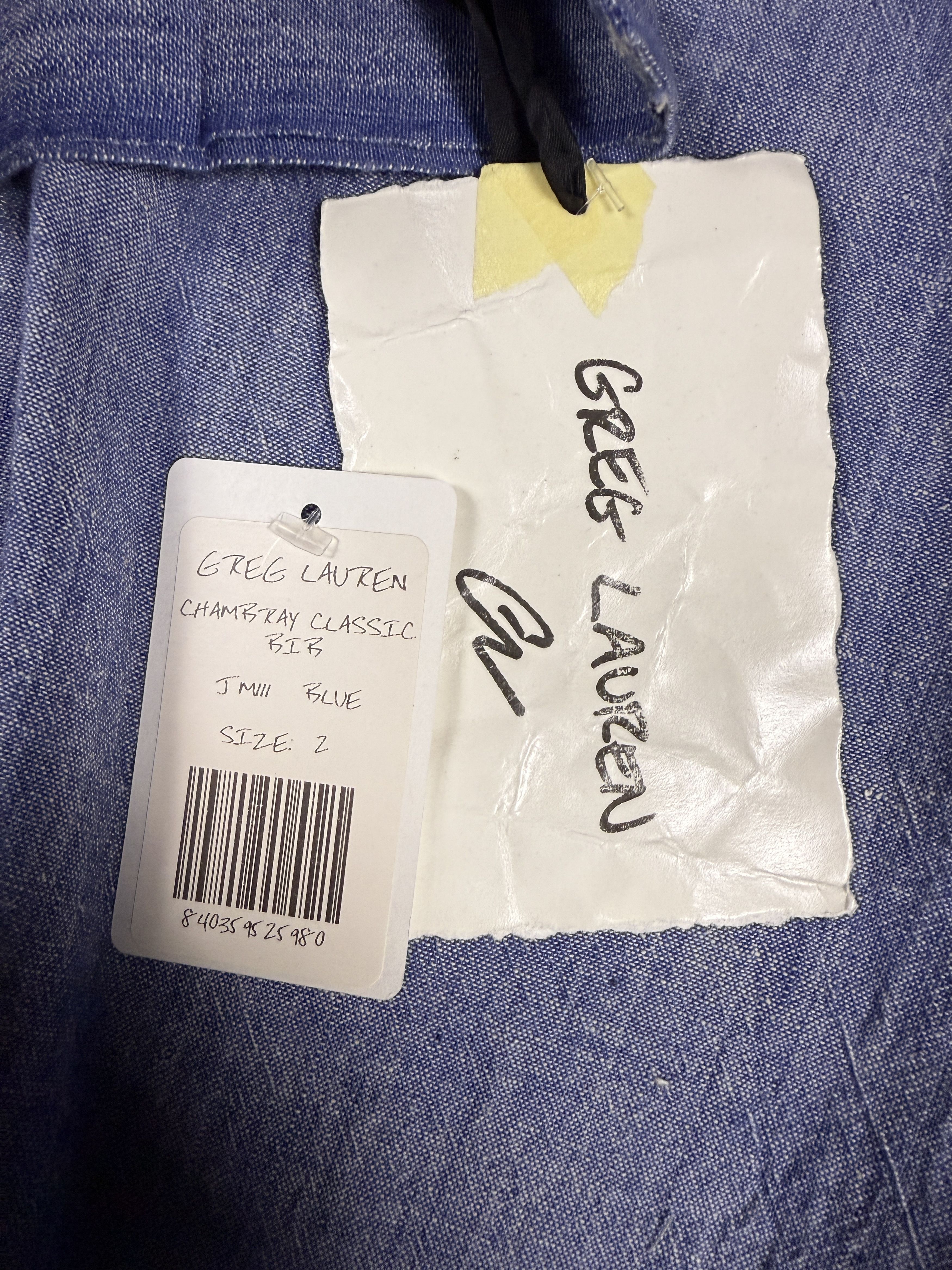Greg Lauren $950 Greg Lauren Chambray Classic Bib Studio shirt Size US M / EU 48-50 / 2 - 6 Thumbnail