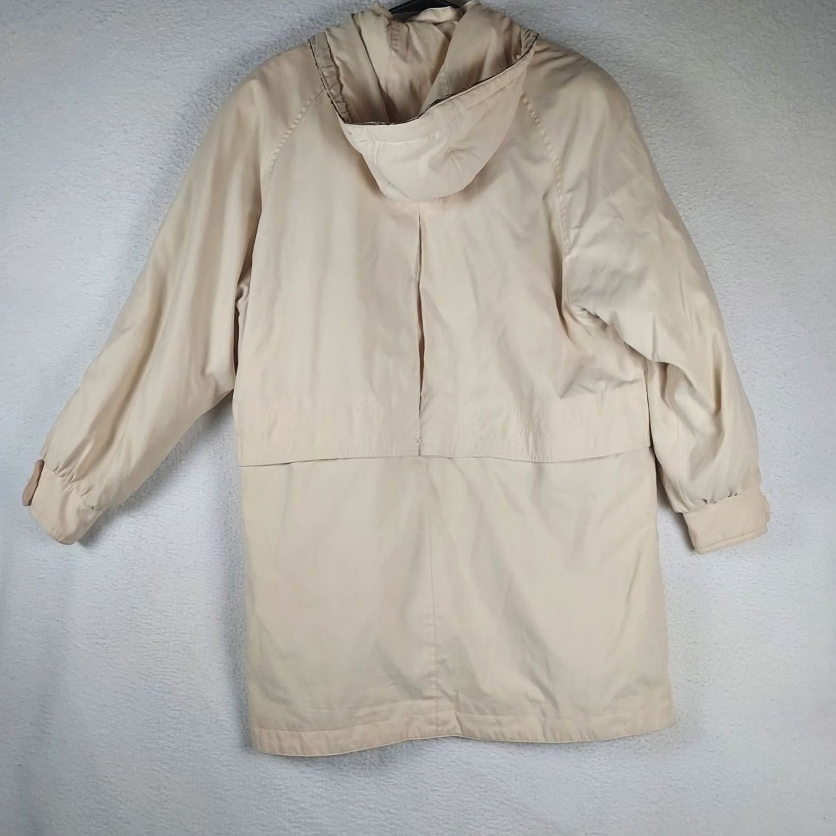 London Fog London Fog Womens Medium Hooded Insulated Rain Jacket Light Beige Long Casual Coat Size M / US 6-8 / IT 42-44 - 2 Thumbnail