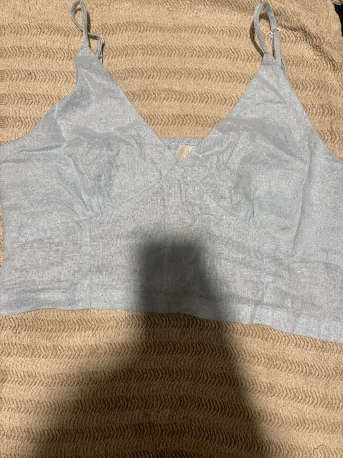 Vintage baby blue crop top adjustable strap Size M / US 6-8 / IT 42-44 - 1 Thumbnail