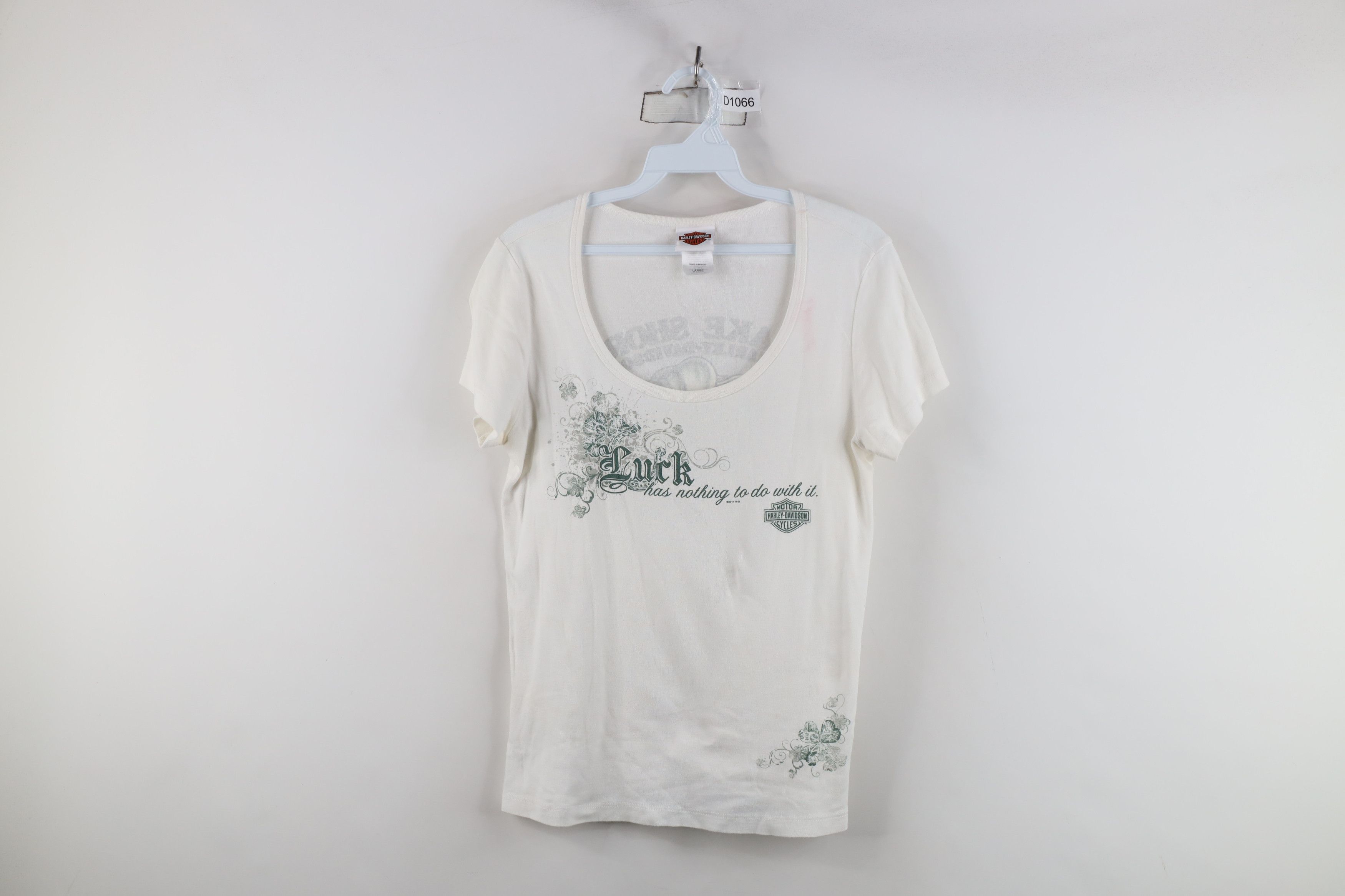 Harley Davidson × Vintage Vintage Y2K Harley Davidson Knit Lucky Shamrock T-Shirt Size US L / EU 52-54 / 3 - 1 Thumbnail