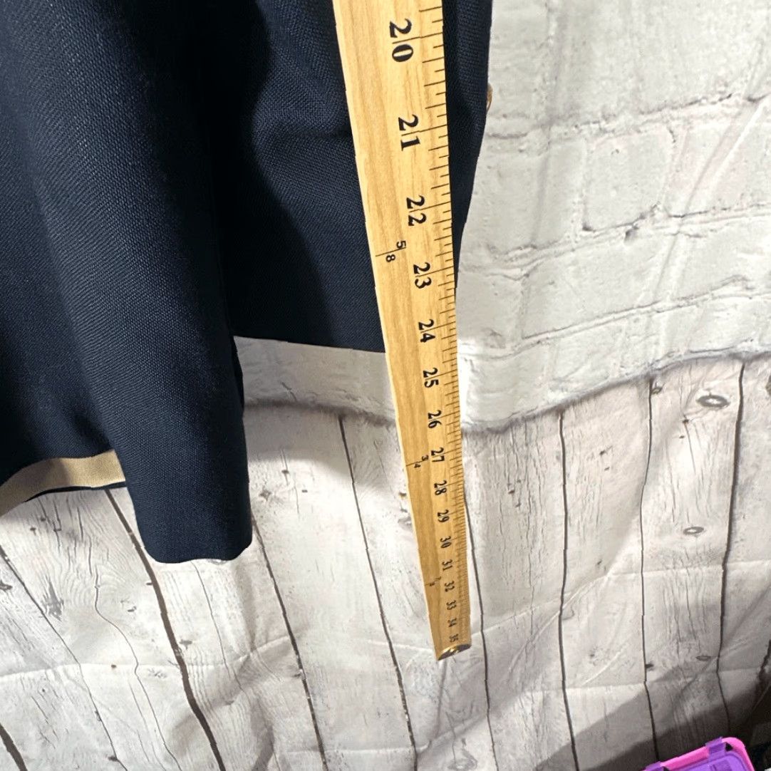 Vintage Arnold Palmer Blazer Sport Coat Navy Blue Gold Buttons Crest Made in USA Blazer 44R Men, Navy Blue, Crest, USA, 44, Regular, Tan Exterior, P2P 22” Size 44R - 6 Thumbnail