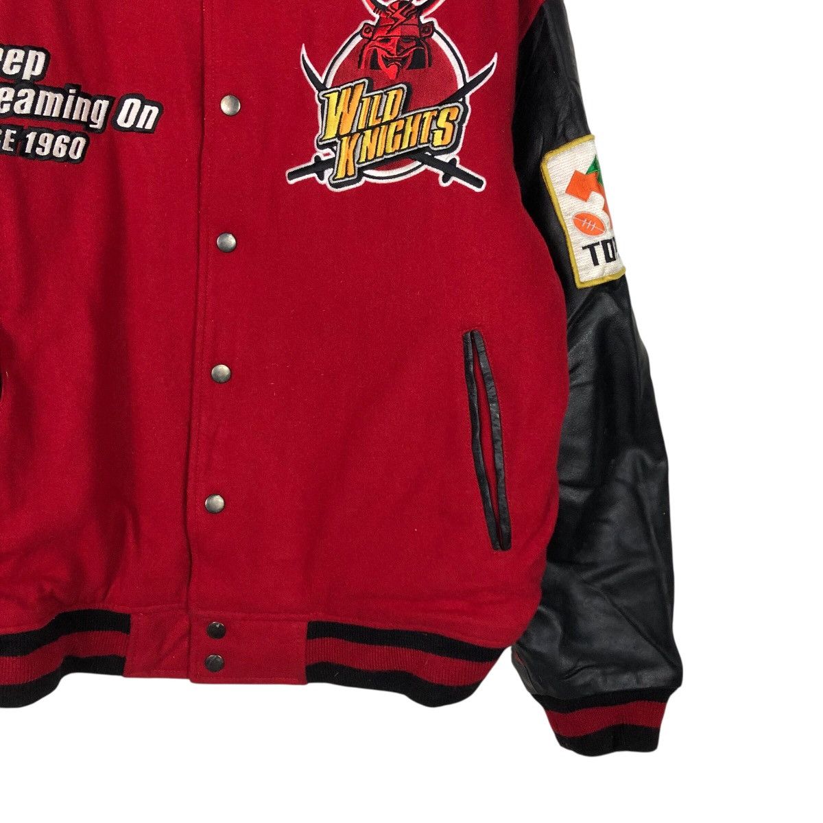 Japanese Brand 📌Vintage Varsity Leather Jacket Wild Knight Embroidery Size US L / EU 52-54 / 3 - 7 Thumbnail