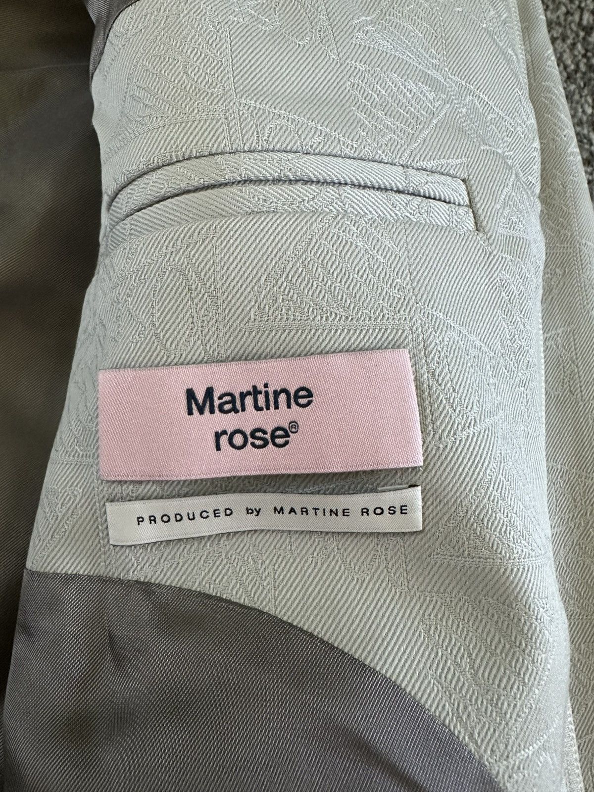 Martine Rose [NEW] $1190 SS22 Tailored Track Jacket Wool Jacquard Grey Size US L / EU 52-54 / 3 - 5 Thumbnail