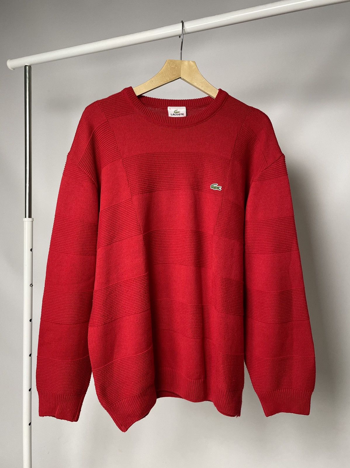Lacoste Lacoste Vintage Red Knitted Pattern Sweater Sweatshirt Size US L / EU 52-54 / 3 - 2 Thumbnail