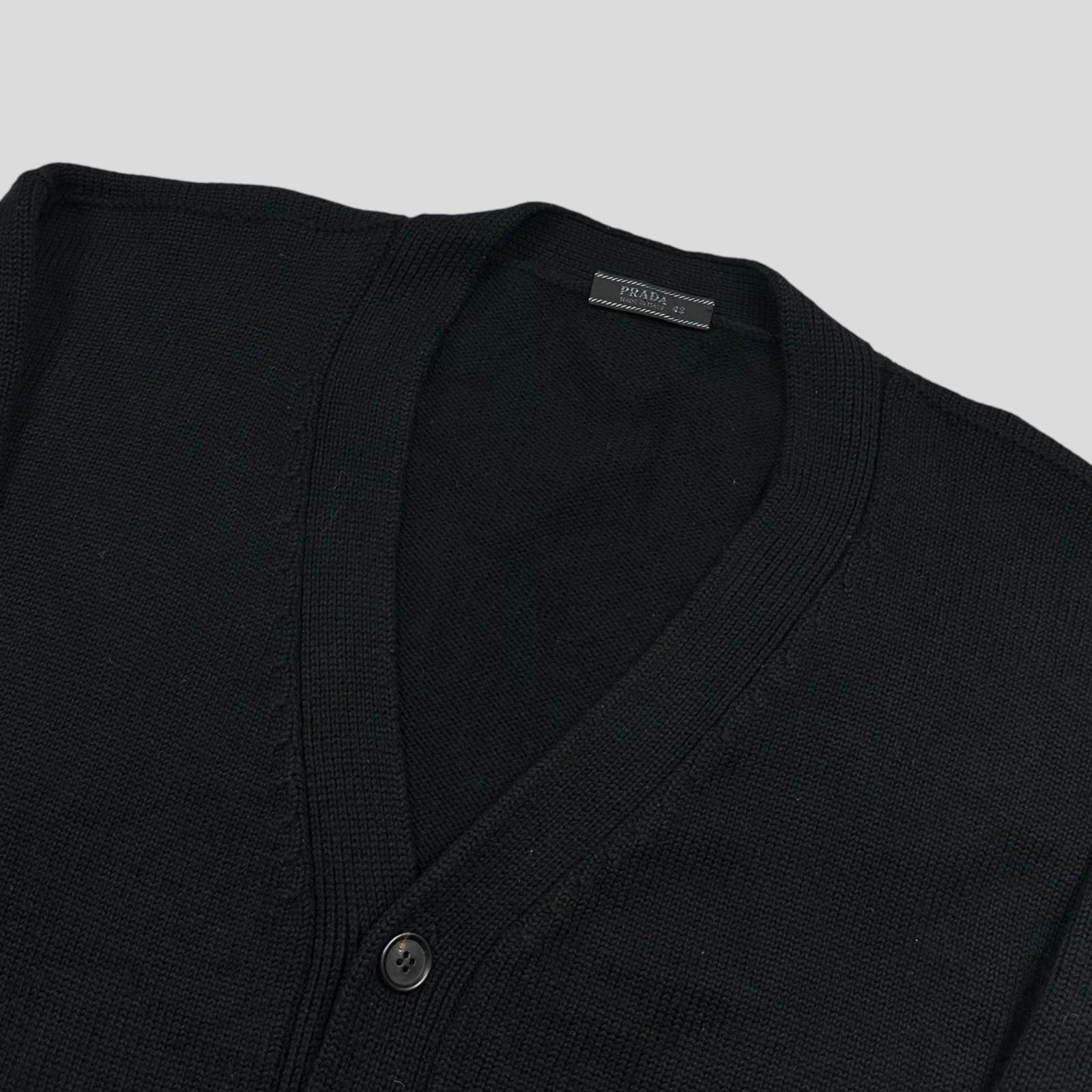 Prada Prada 2021 Triangle Logo Heavyweight Boxy Wool Cardigan - M Size US M / EU 48-50 / 2 - 5 Thumbnail