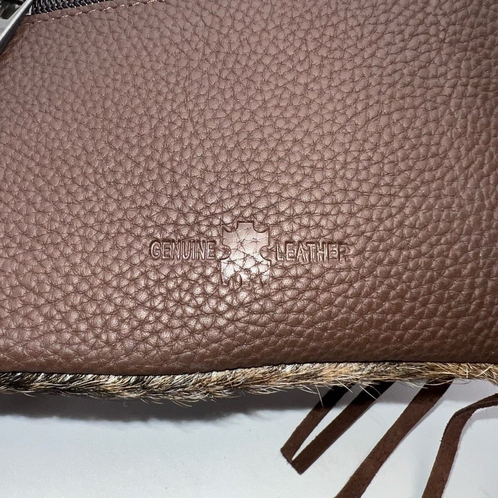 Other Tooled Genuine Leather and Calf Hair Suede Fringe Crossbody/ Wristlet Size ONE SIZE - 9 Thumbnail